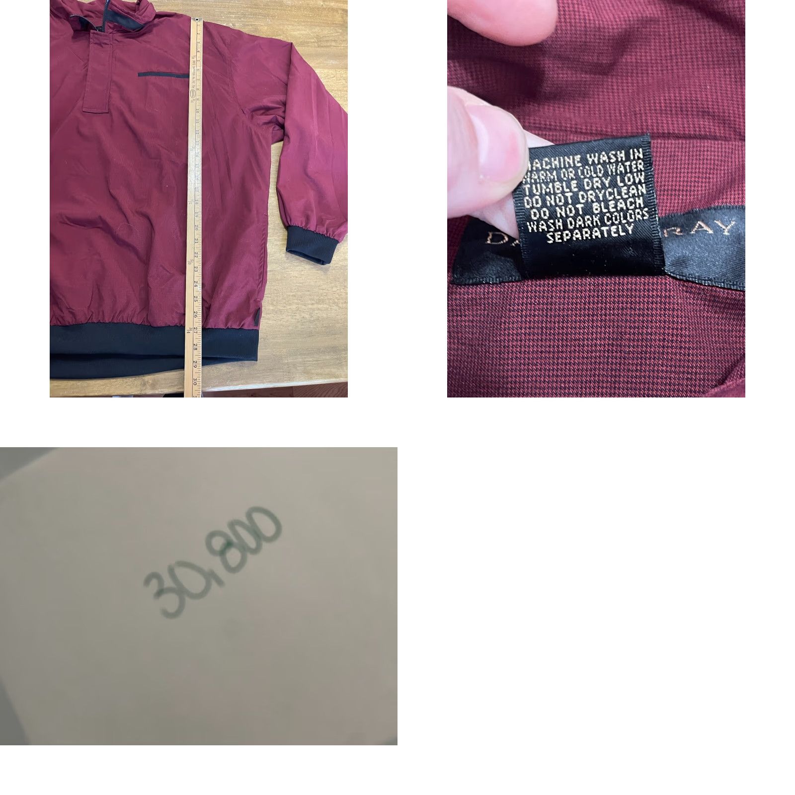 Vintage Daniel Gray Jacket Mens 2XL Windbreaker 1/4 Zip Up Pullover Golf Maroon Gray Size US XXL / EU 58 / 5 - 8 Thumbnail