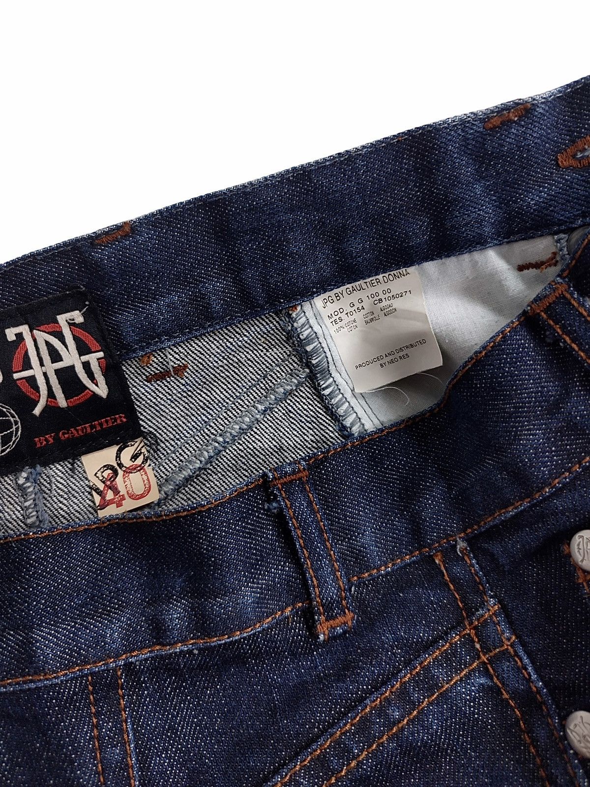 Jean Paul Gaultier 90s Archive Jean Paul Gaultier Trempe L’oeil Denim Skirt Size 27" / US 4 / IT 40 - 11 Thumbnail