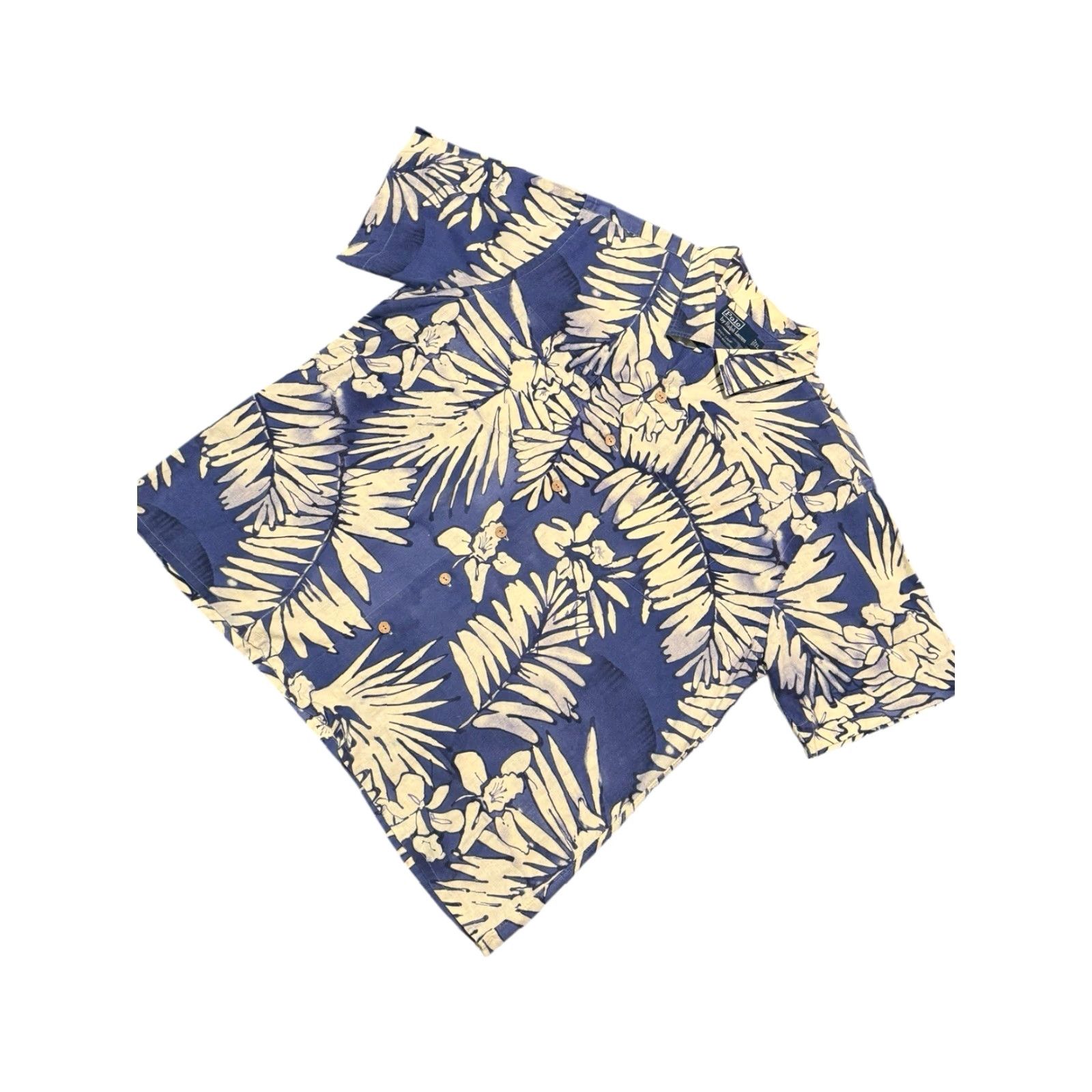Polo Ralph Lauren VTG Polo Ralph Lauren Shirt Mens XL Blue Floral Camp Linen Blend Andy Camp Loop Shirt Size US XL / EU 56 / 4 - 3 Thumbnail