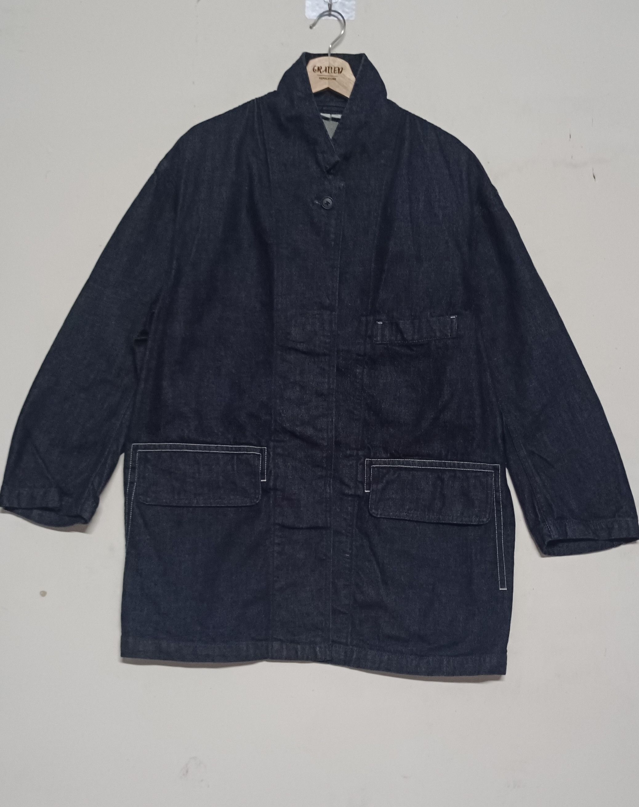 image of Uniqlo Denim Jacket Workwear in Denim Blue, Men's (Size XL)