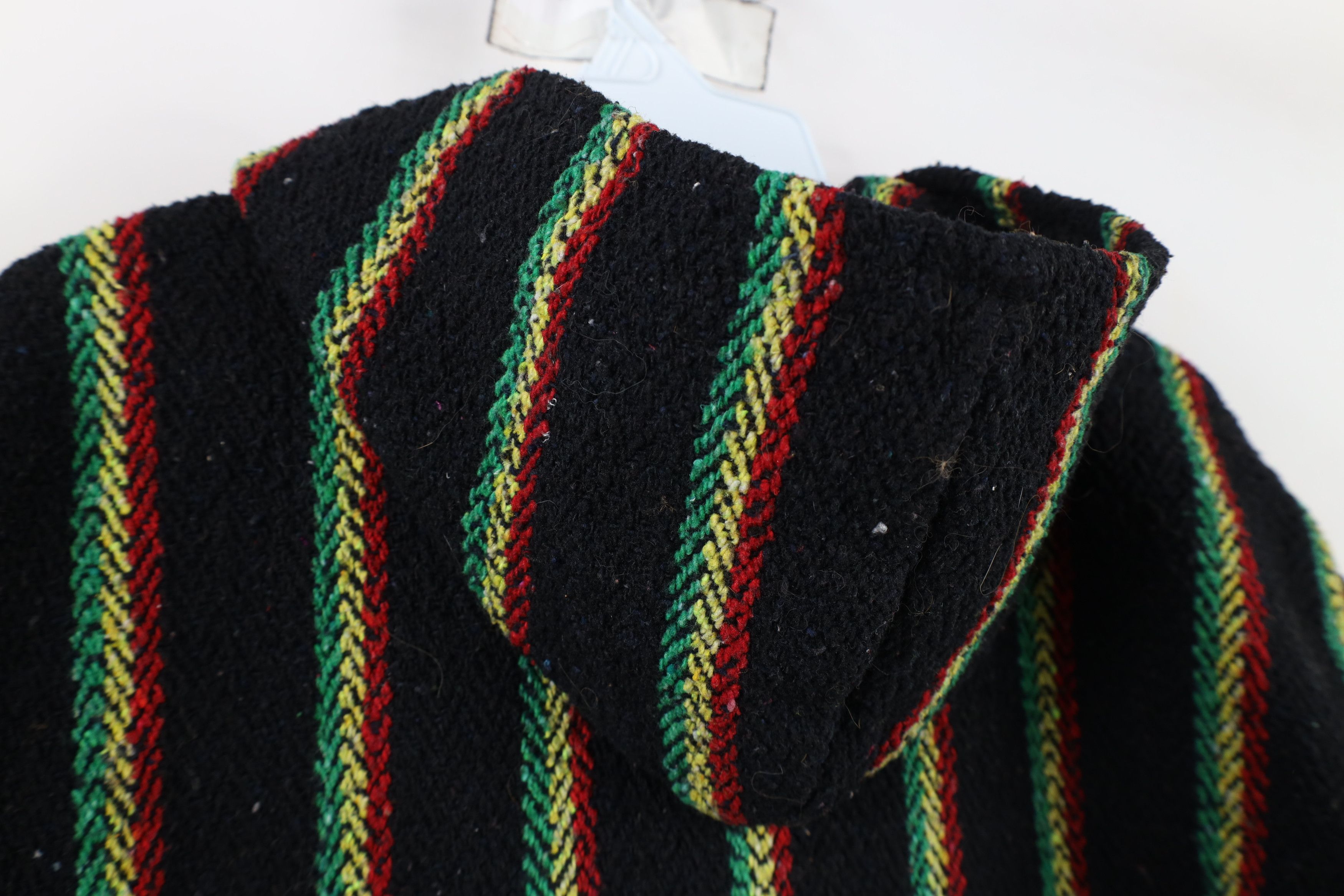 Vintage Vintage 90s Y2K Streetwear Striped Knit Drug Rug Hoodie Size US S / EU 44-46 / 1 - 10 Thumbnail
