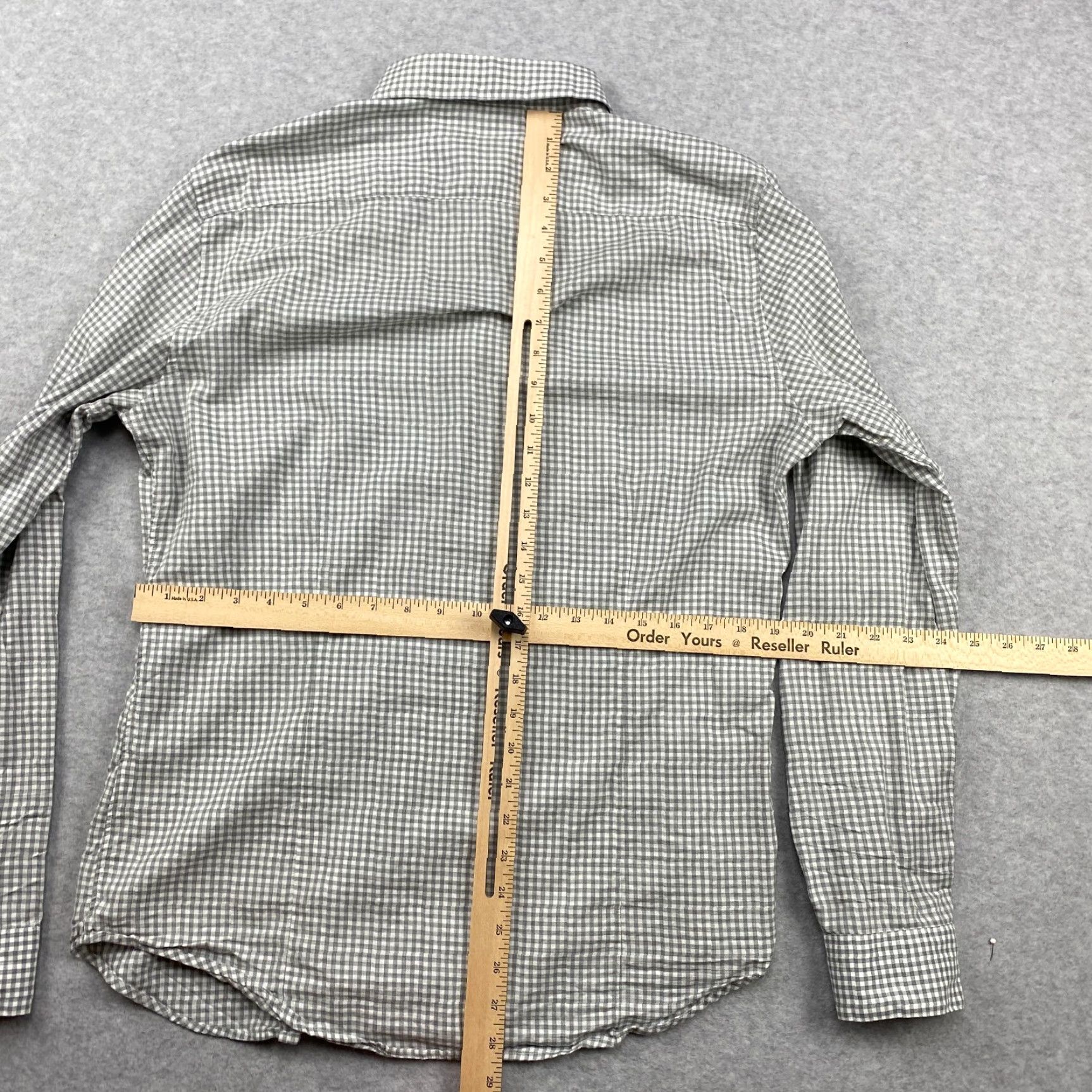 Theory Theory Button-Up Shirt Mens Large L Gray Check Long Sleeve Cotton Casual Size US L / EU 52-54 / 3 - 7 Thumbnail