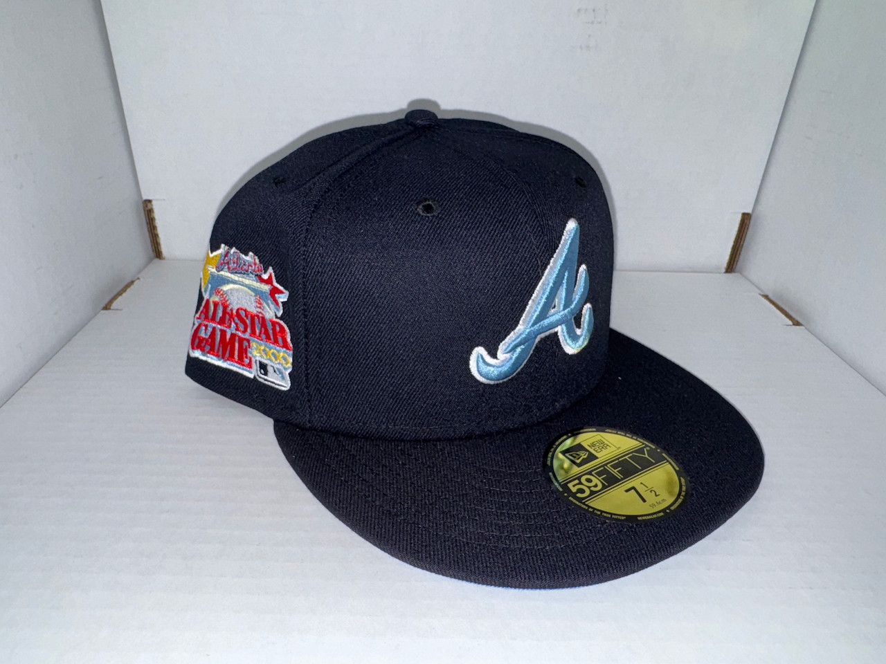New Era ATL Braves Fitted, Navy (Size 7 1/2) Size ONE SIZE - 1 Thumbnail