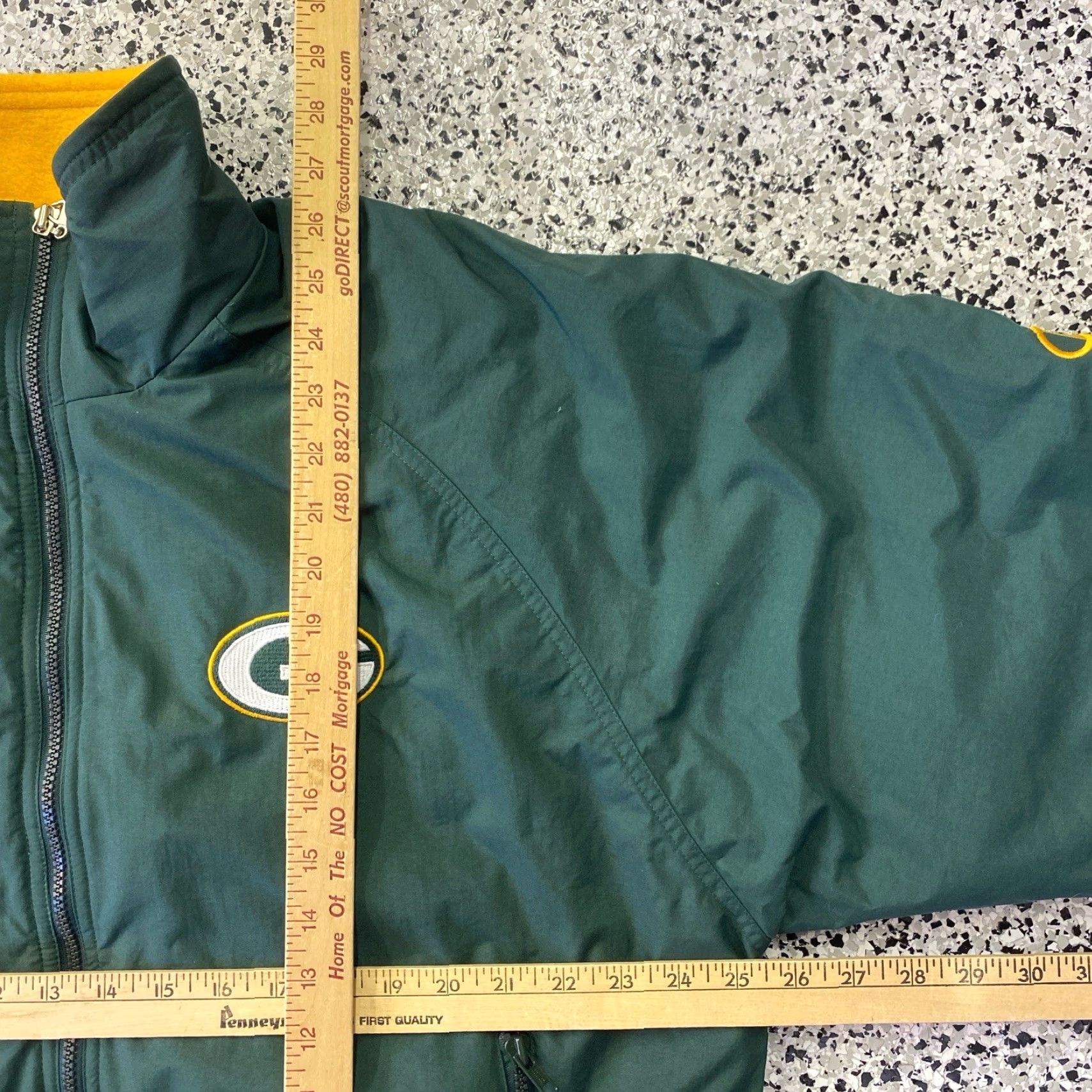 Champion VINTAGE Champion Green Bay Packers Mens Large Fleece Lined Full Zip Jacket NFL Size US L / EU 52-54 / 3 - 3 Thumbnail