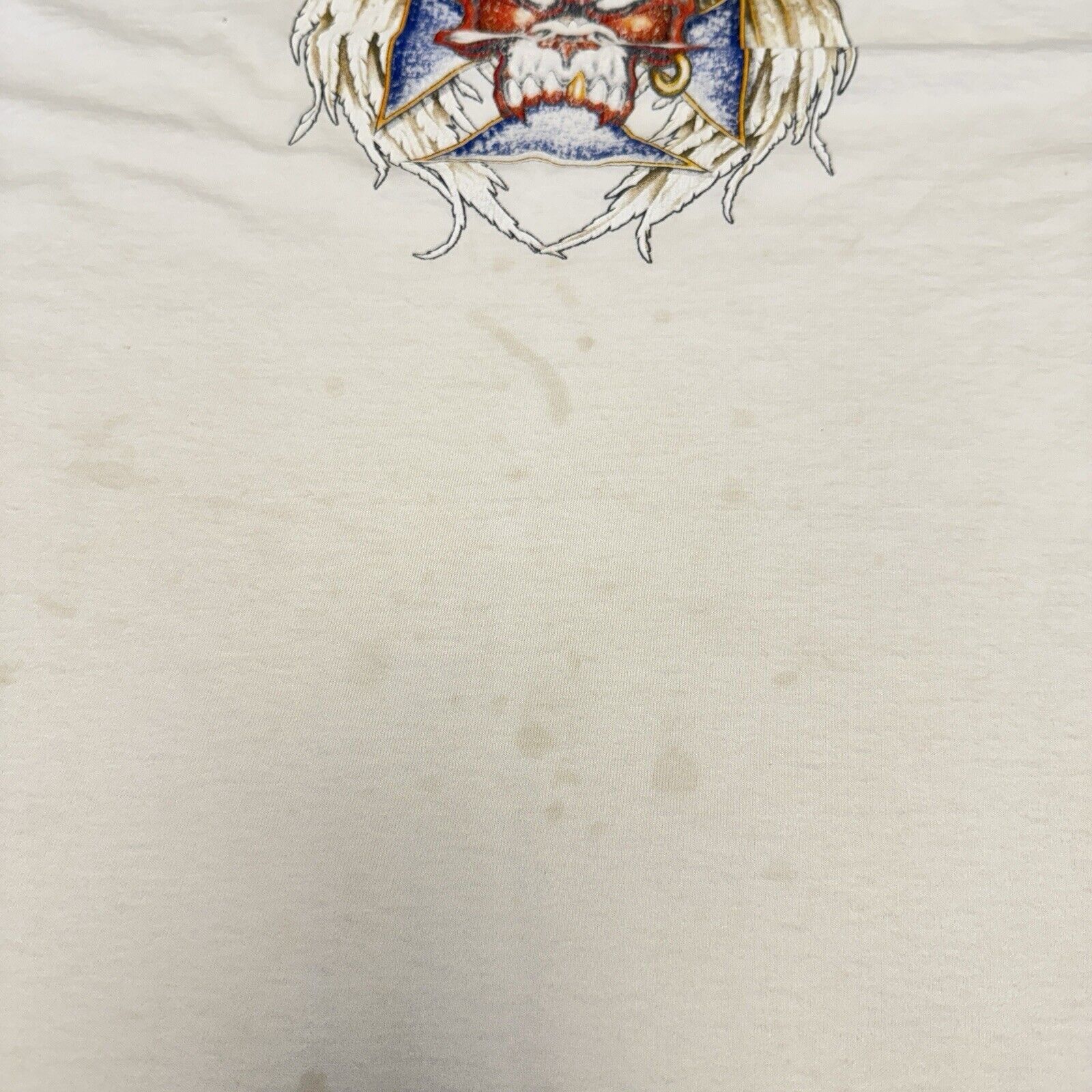 Vintage Vintage Y2k Grunge Skull Wings T Shirt Mens 2XL White Street Size US XXL / EU 58 / 5 - 7 Thumbnail