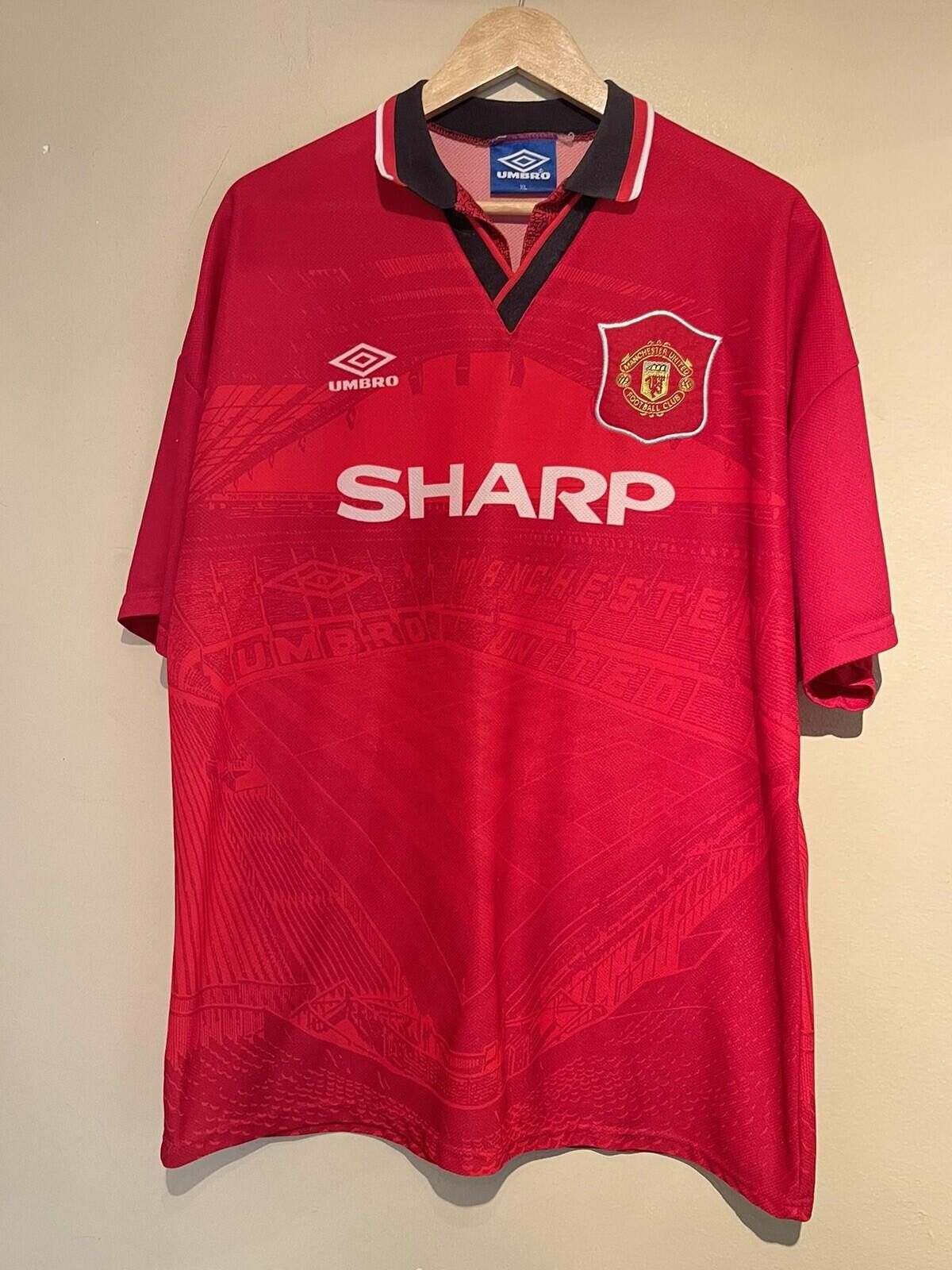 Umbro 90s Umbro Sharp Manchester United Soccer Jersey Kit Mens XL Size ONE SIZE - 1 Thumbnail