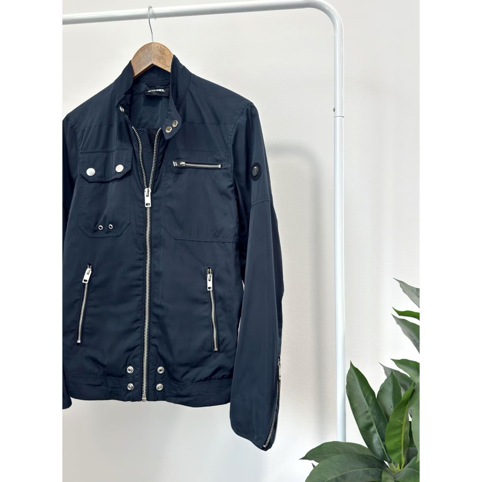 Diesel VINTAGE Diesel Jacket Nylon Blue Bomber Zip Shirt Mens S Diesel Vintage 80s 90s Biker Streetwear Size US S / EU 44-46 / 1 - 4 Thumbnail