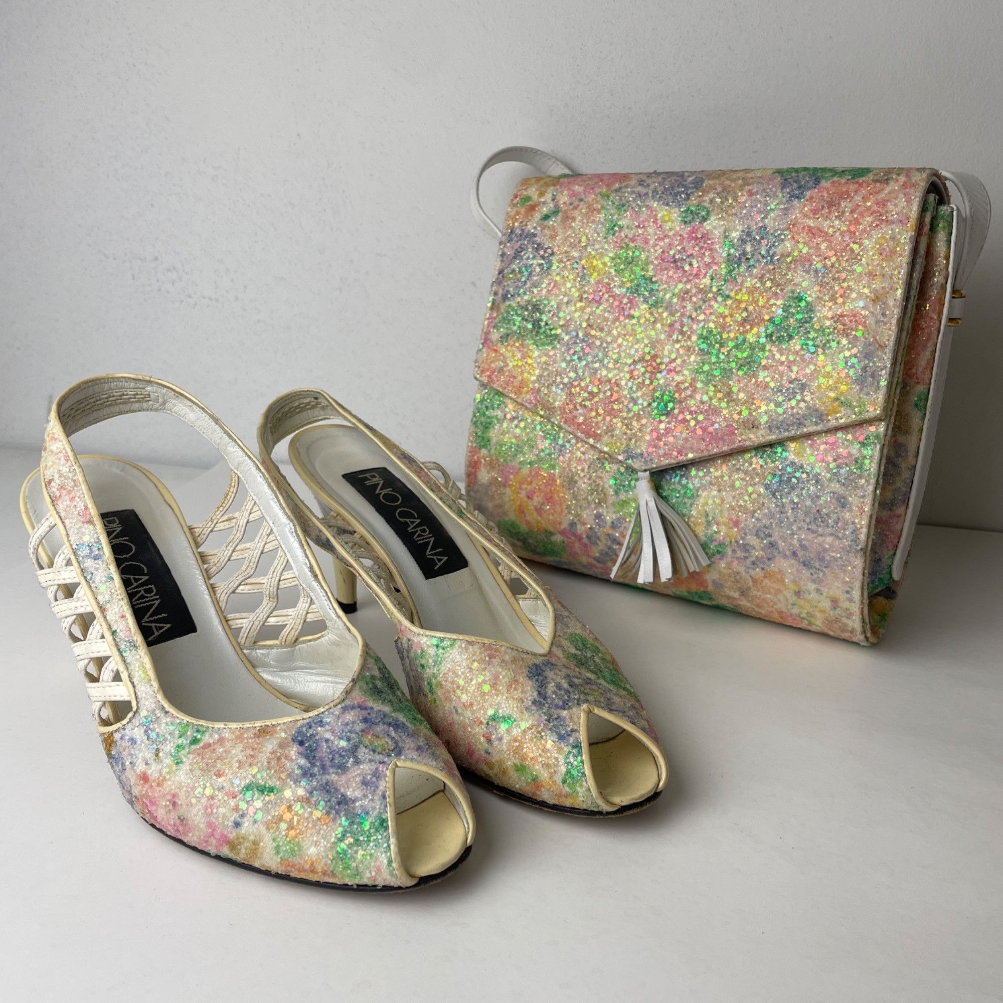 Other 36 - Vintage Pino Carina Marble Heels Purse Set Size US 6 / IT 36 - 1 Thumbnail