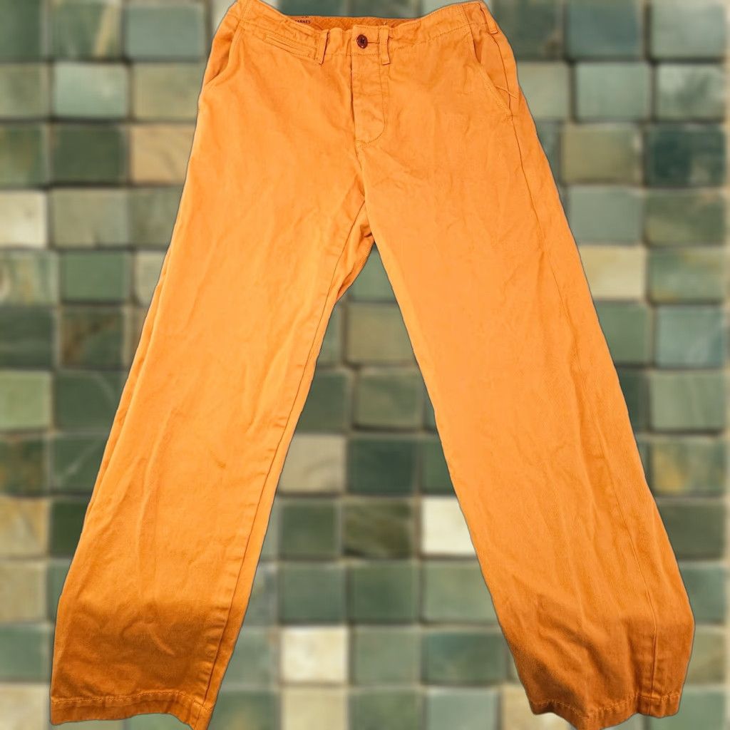 J.Crew VINTAGE J CREW Wallace Barnes Fatigue Camp Pant Mens 29x29 Orange Chino Cotton Size US 29 - 1 Thumbnail