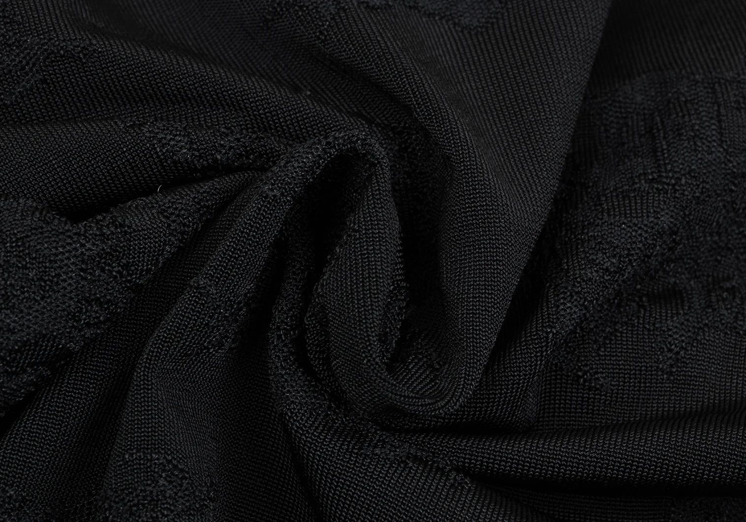 Jean Paul Gaultier Black Acrylic Stretch Embroidered Jacquard Knit, Size 48 Size US M / EU 48-50 / 2 - 12 Thumbnail