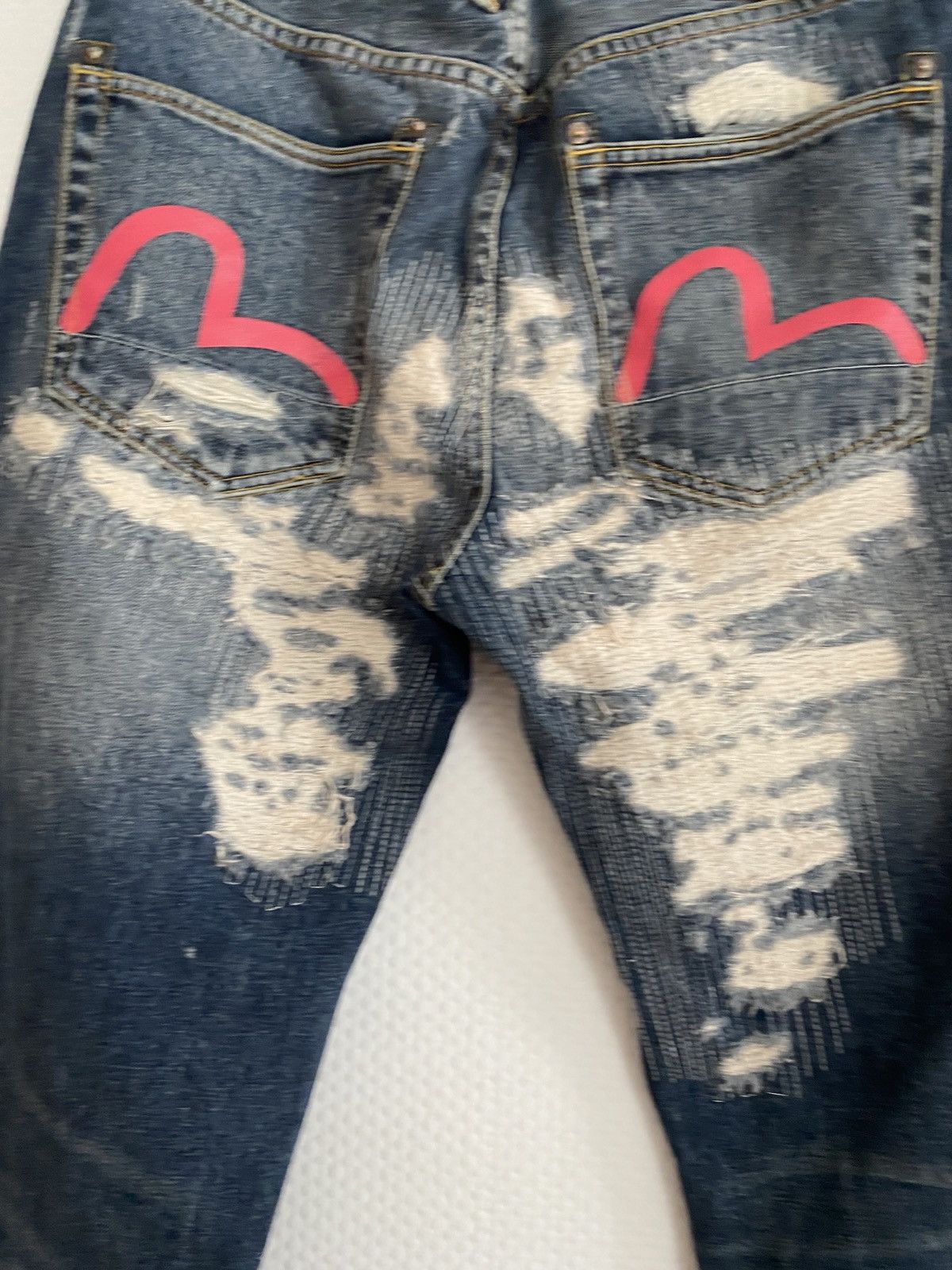 Evisu Evisu Distressed Jeans Size US 33 - 4 Thumbnail