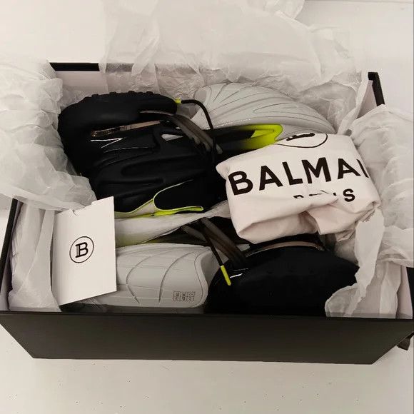 Balmain Balmain Men's Unicorn Blk/Neon Low Chunky Sneakers - EU46 Size US 13 / EU 46 - 15 Thumbnail
