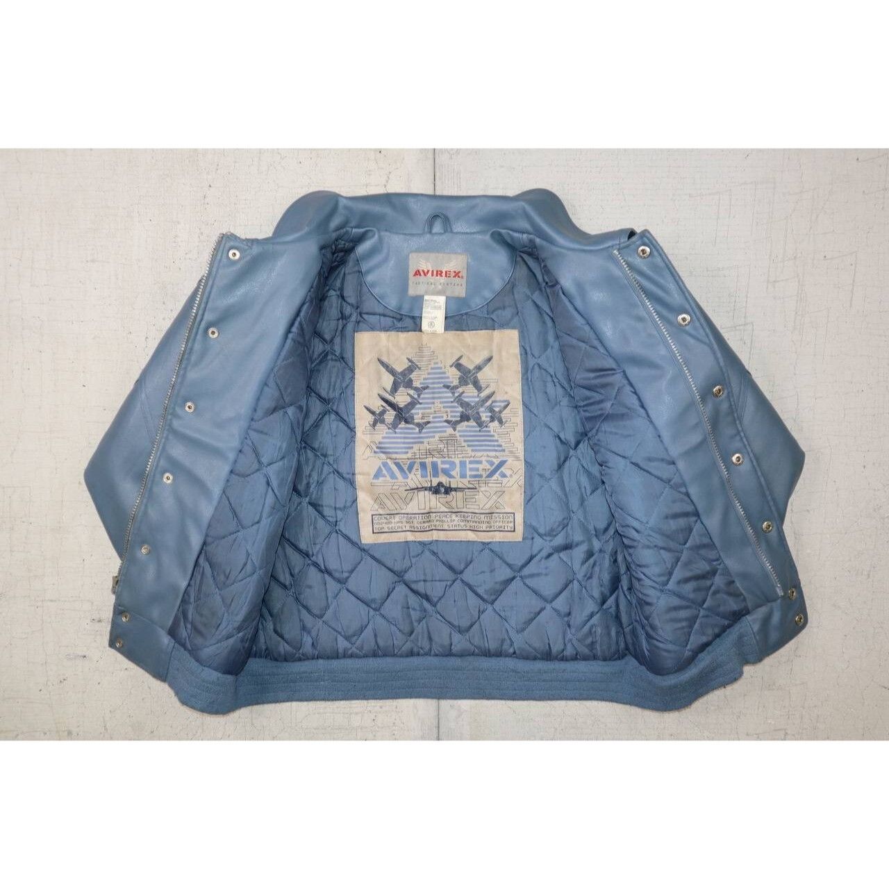 Avirex 90s Avirex Blue Leather Varsity Jacket Women M Size M / US 6-8 / IT 42-44 - 4 Thumbnail