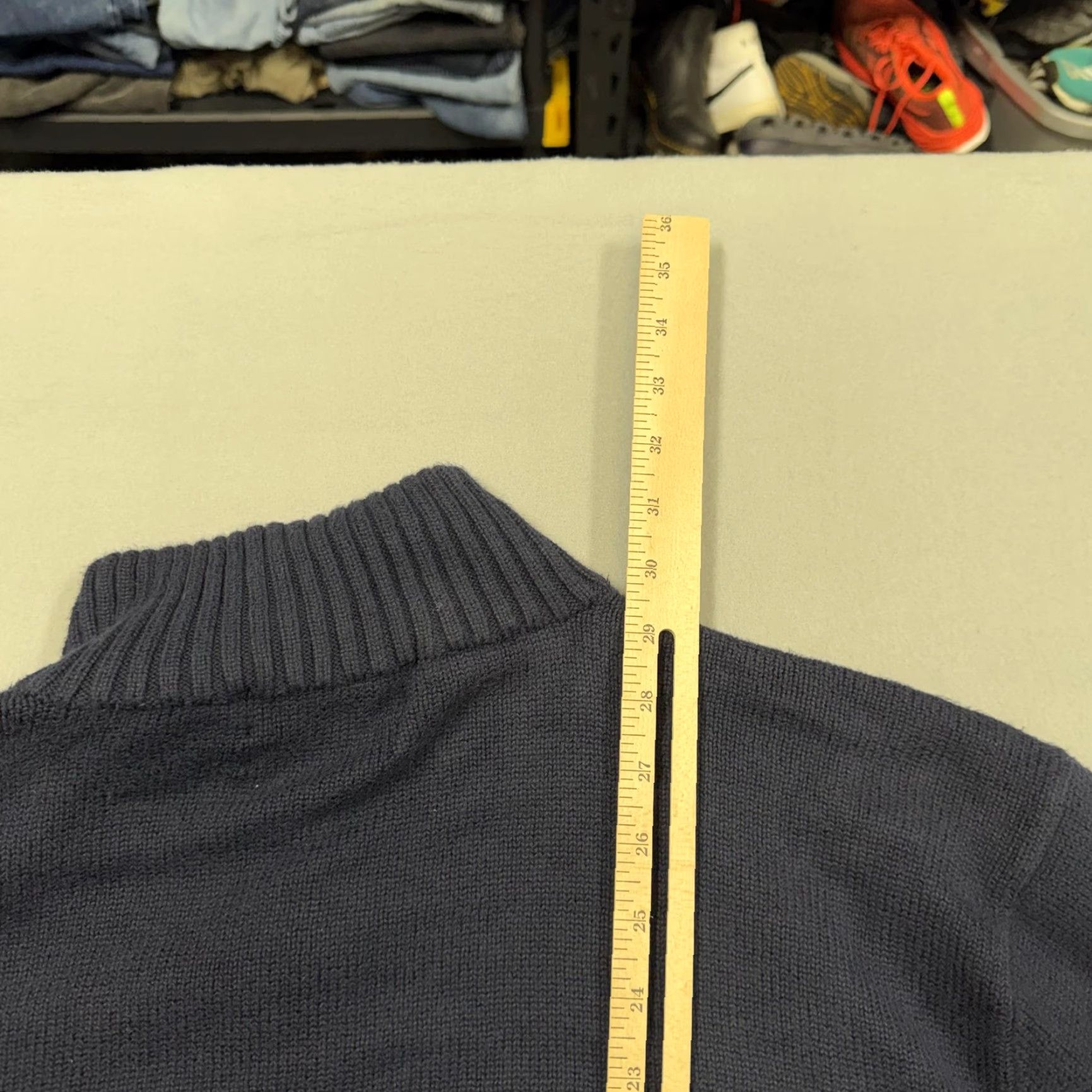 Polo Ralph Lauren VINTAGE Polo Ralph Lauren Sweater Mens Big 4X Blue 1/4 Zip Mock Neck Knit Pullover Pony Size US XXL / EU 58 / 5 - 6 Thumbnail