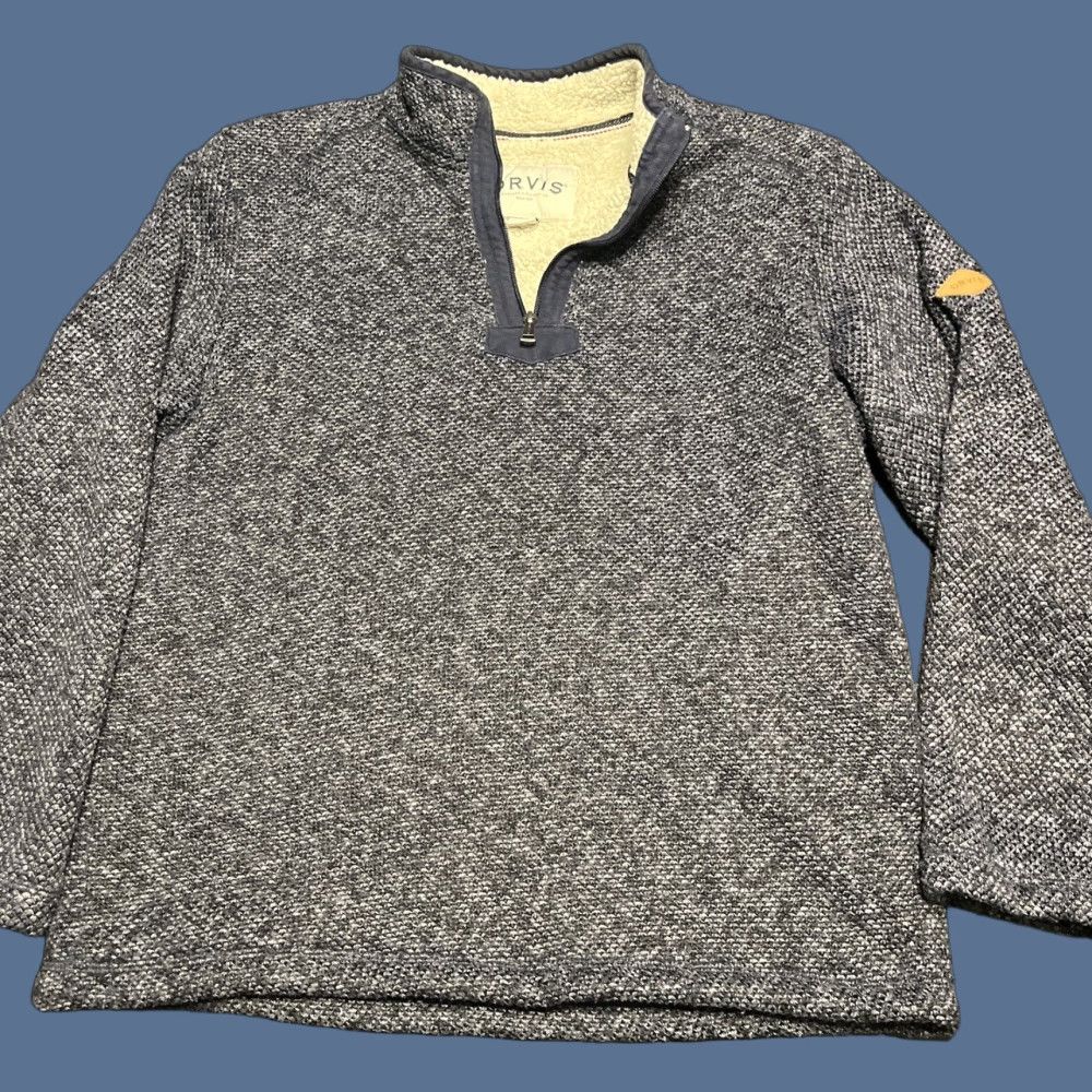 Orvis Orvis Mens Jumper 1/4 Zip Sherpa Fleece Lined Pullover Blue M Size US M / EU 48-50 / 2 - 1 Thumbnail