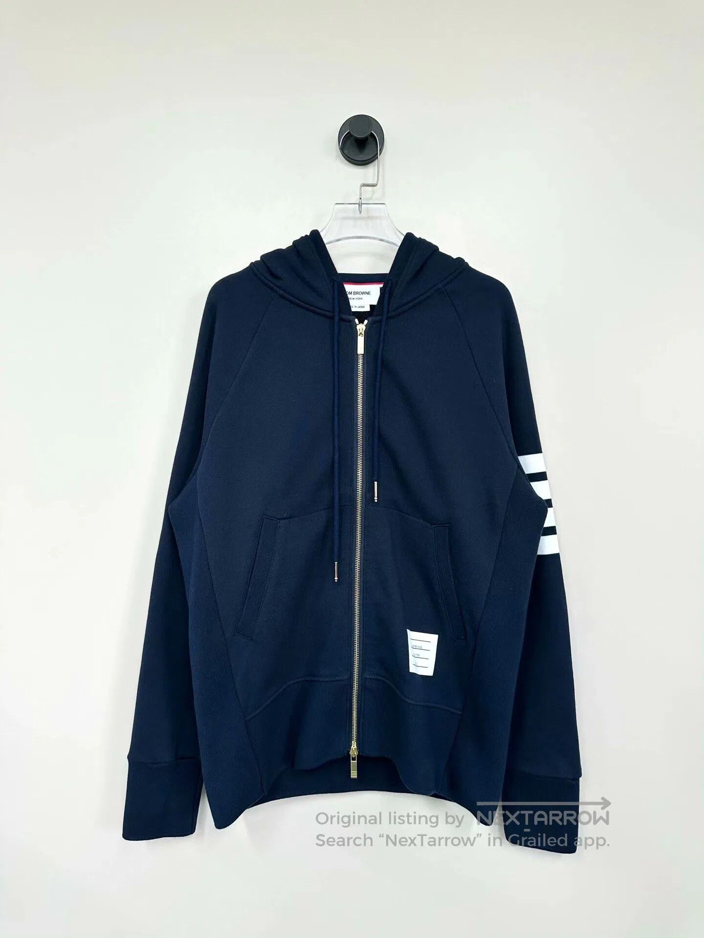 Thom Browne Thom Browne Navy Stripe Zip Hoodie. Size US L / EU 52-54 / 3 - 1 Thumbnail