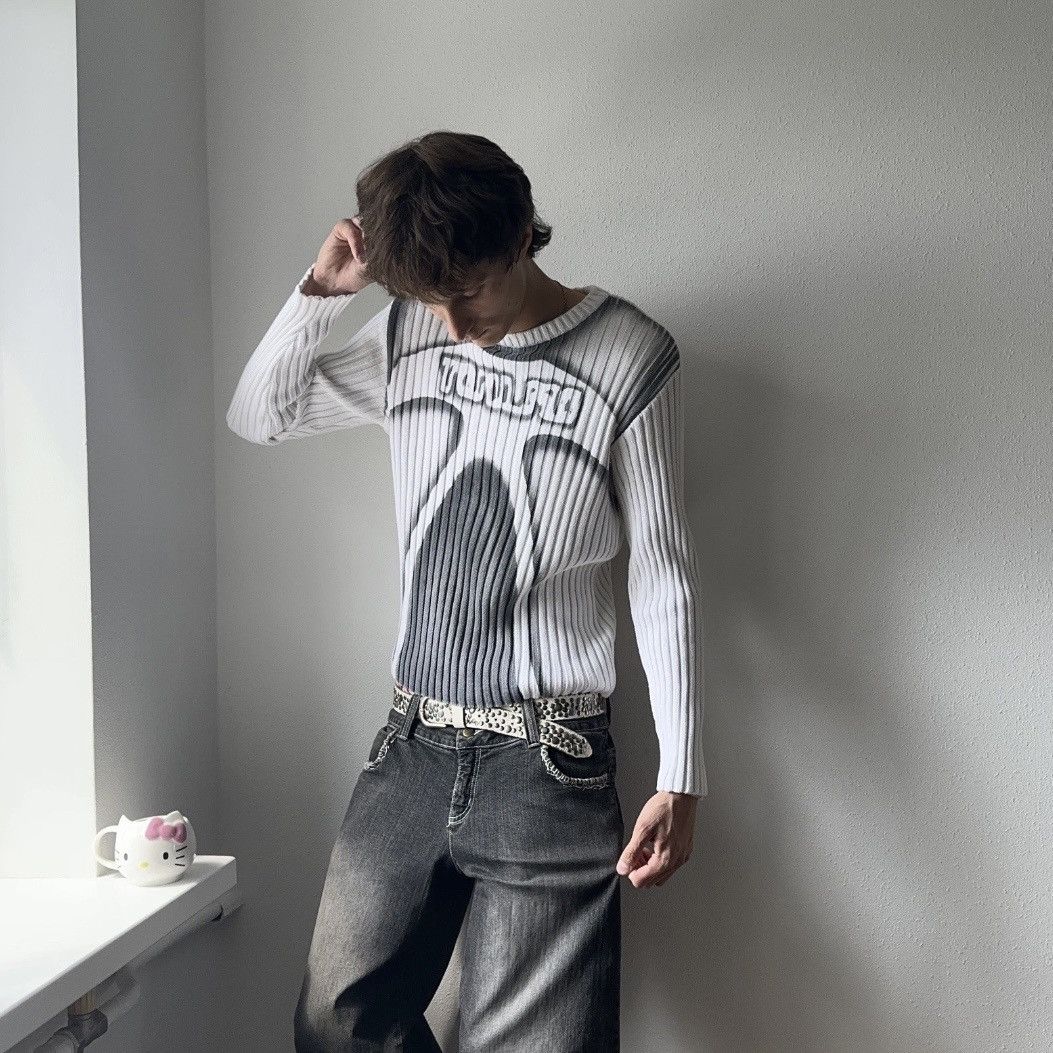 Hysteric Glamour × Undercover 00s Japan Tribal Torso Knit Ribbed Sweater Margiela Vibe Size US M / EU 48-50 / 2 - 4 Thumbnail