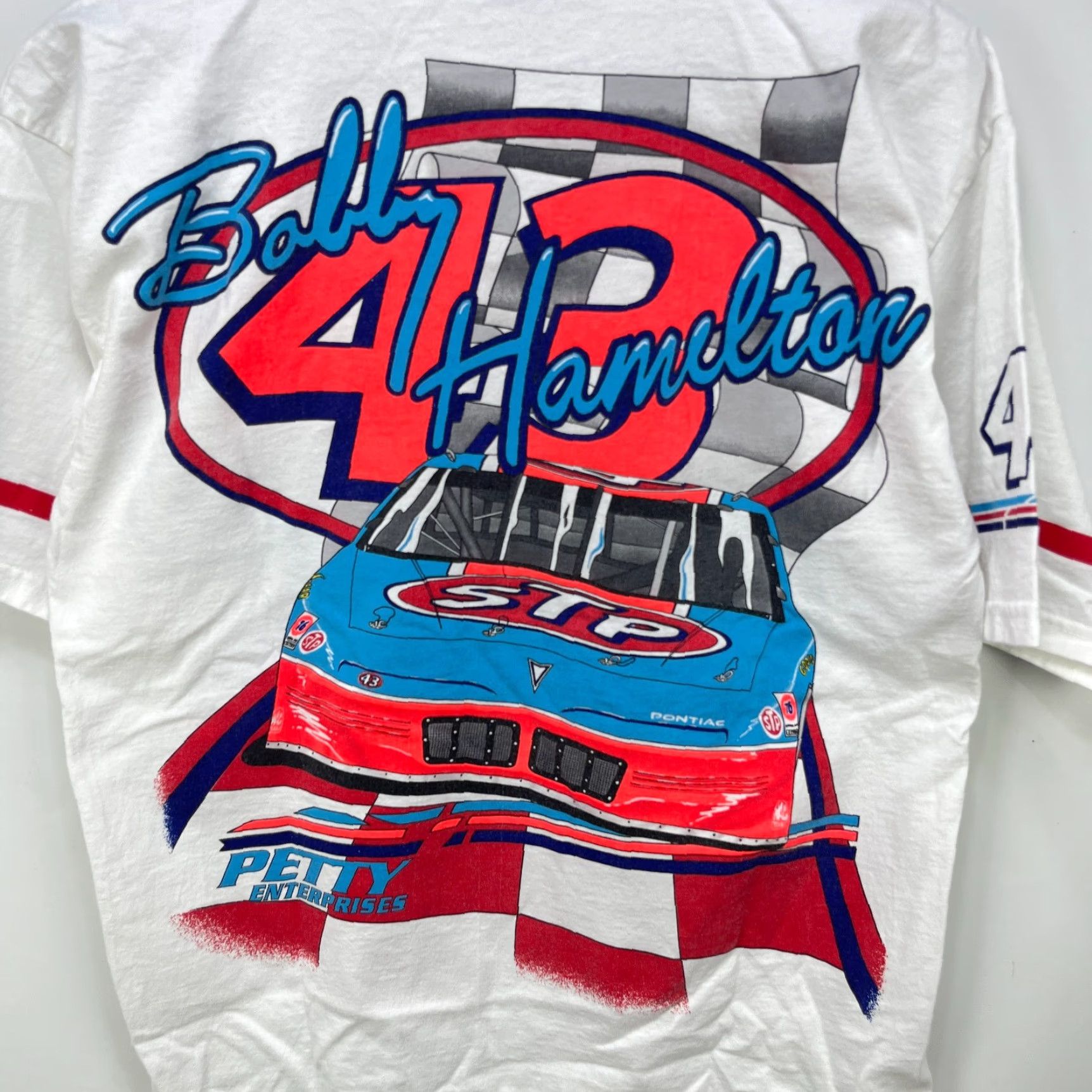 NASCAR VINTAGE NASCAR T Shirt Men M White 90s Bobby Hamilton Made In USA T-Shirt Size US M / EU 48-50 / 2 - 5 Thumbnail