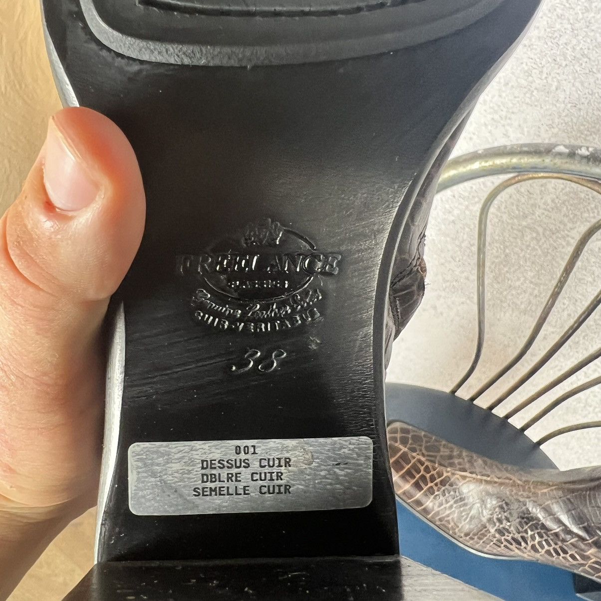 Other Vintage Free Lance Paris Crocodile Embossed Leather Boost Size US 7 / IT 37 - 9 Thumbnail
