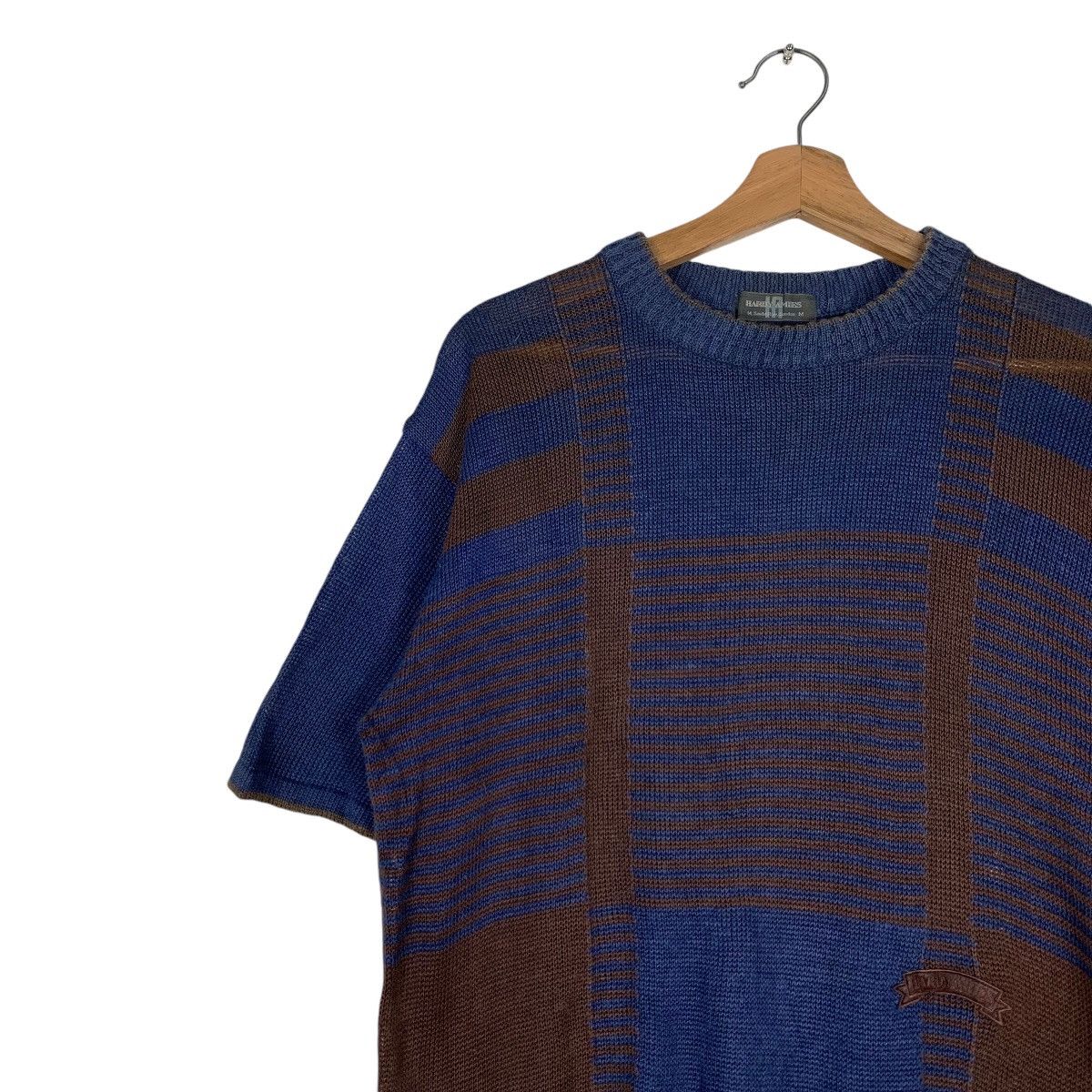 Hardy Amies HARDY AMIES London Big Check Knitted SS Sweater #1189-C54 Size US M / EU 48-50 / 2 - 6 Thumbnail