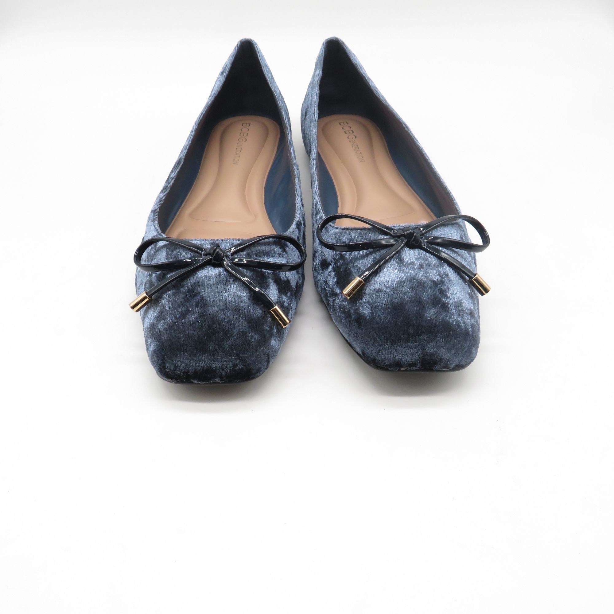 Other BCBGGeneration Navy Blue Velvet Ballet Flats Bow Accent Size Size US 10 / IT 40 - 3 Thumbnail