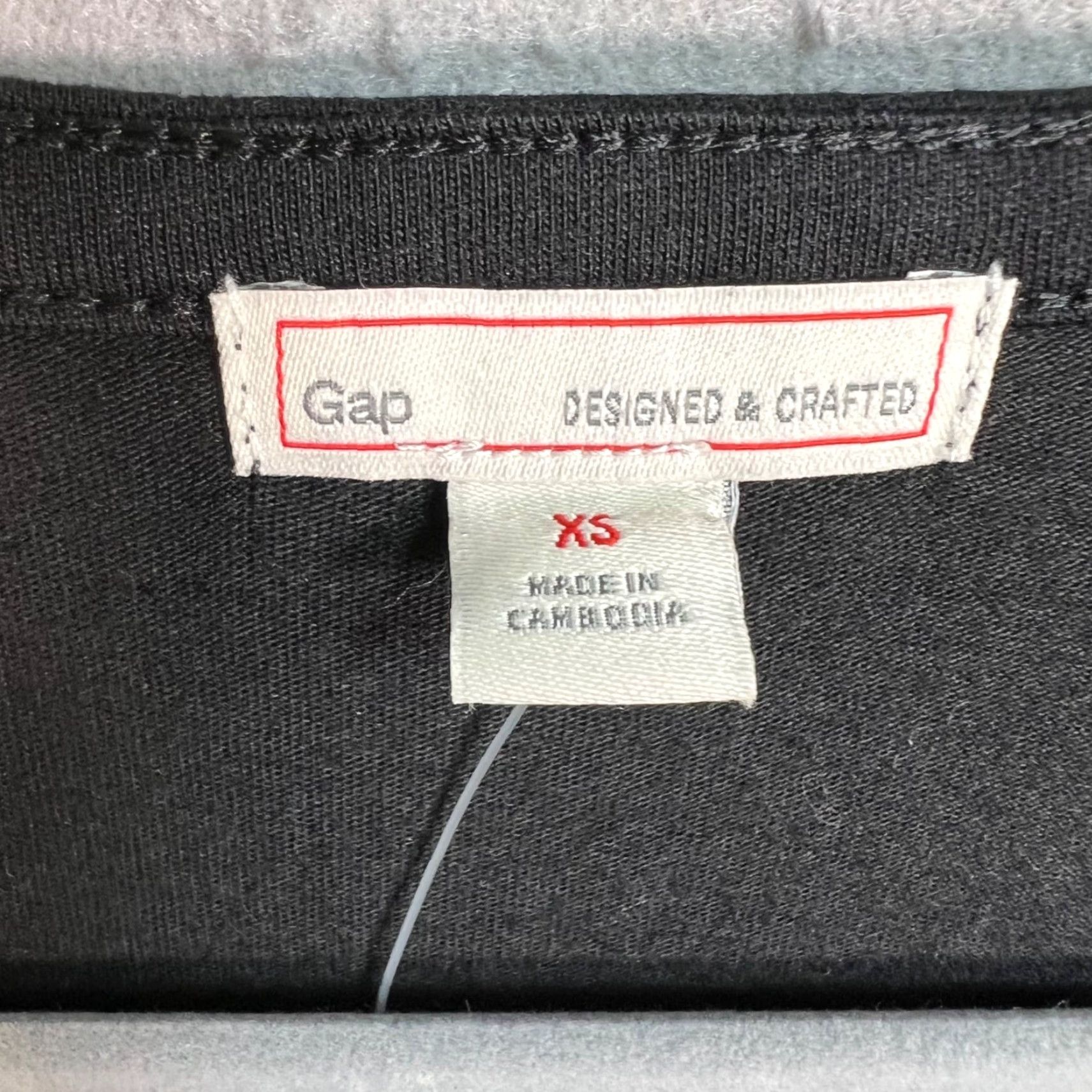 Gap Gap T-Shirt Dress Womens XS Black Cotton Blend V-Neck Short Sleeve Knee Length Casual Shirt Womens Size XS / US 0-2 / IT 36-38 - 3 Thumbnail