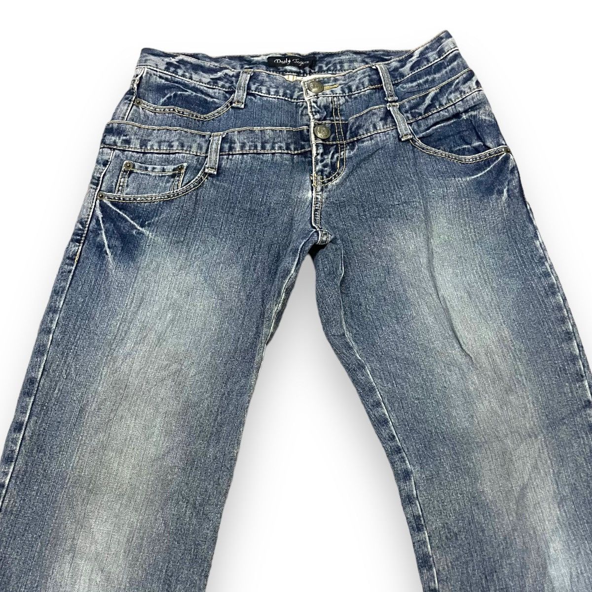 20471120 × Beauty Beast × Japanese Brand 🇯🇵☠️ DAILY TOPICS DOUBLE WAIST SKULL DENIM PANTS Size US 30 / EU 46 - 3 Thumbnail