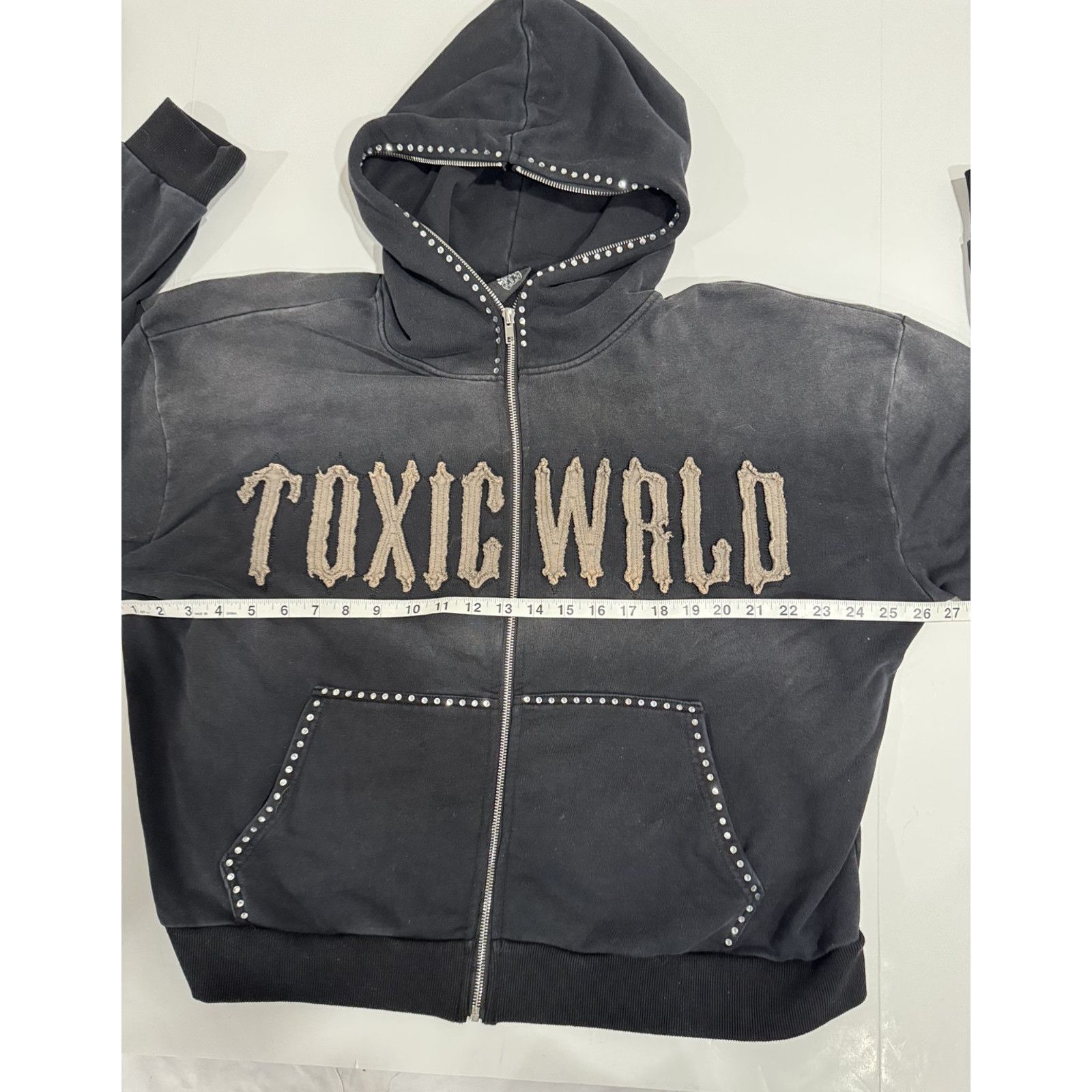 Other Toxic WRLD Zip Hoodie L Black Gothic Streetwear Y2K Grunge Size US L / EU 52-54 / 3 - 7 Thumbnail