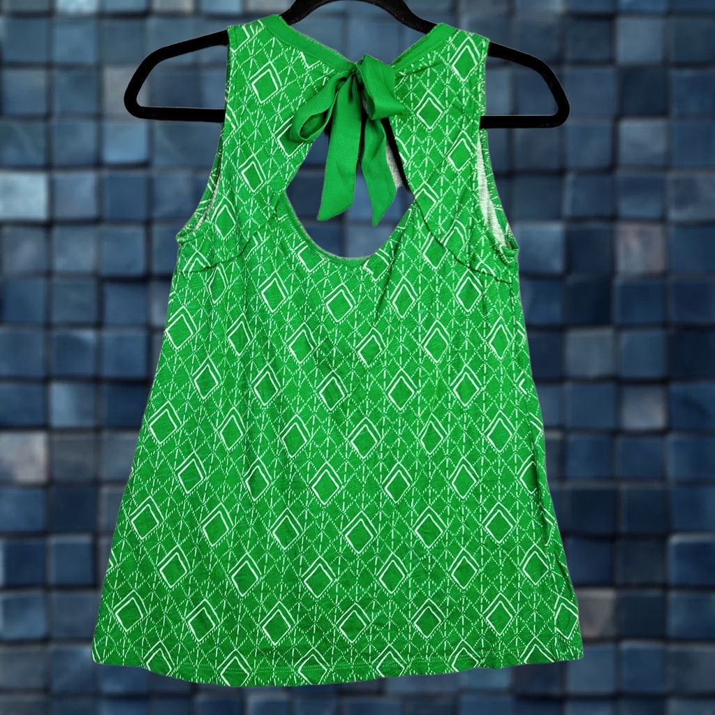 Anthropologie Akemi + Kin Tank Top Women’s XS Green Geometric Sleeveless Tank Top Size XS / US 0-2 / IT 36-38 - 1 Thumbnail