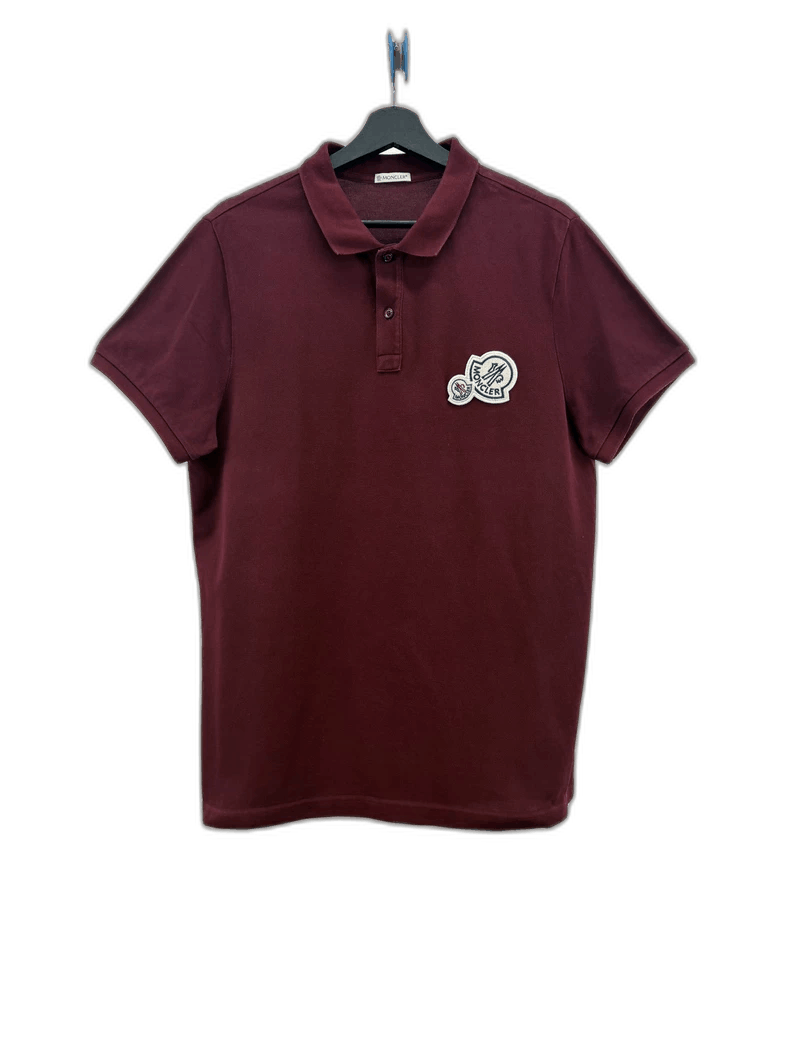 Moncler Moncler Burgundy Logo Embroidery Polo Shirt Size US XL / EU 56 / 4 - 1 Thumbnail
