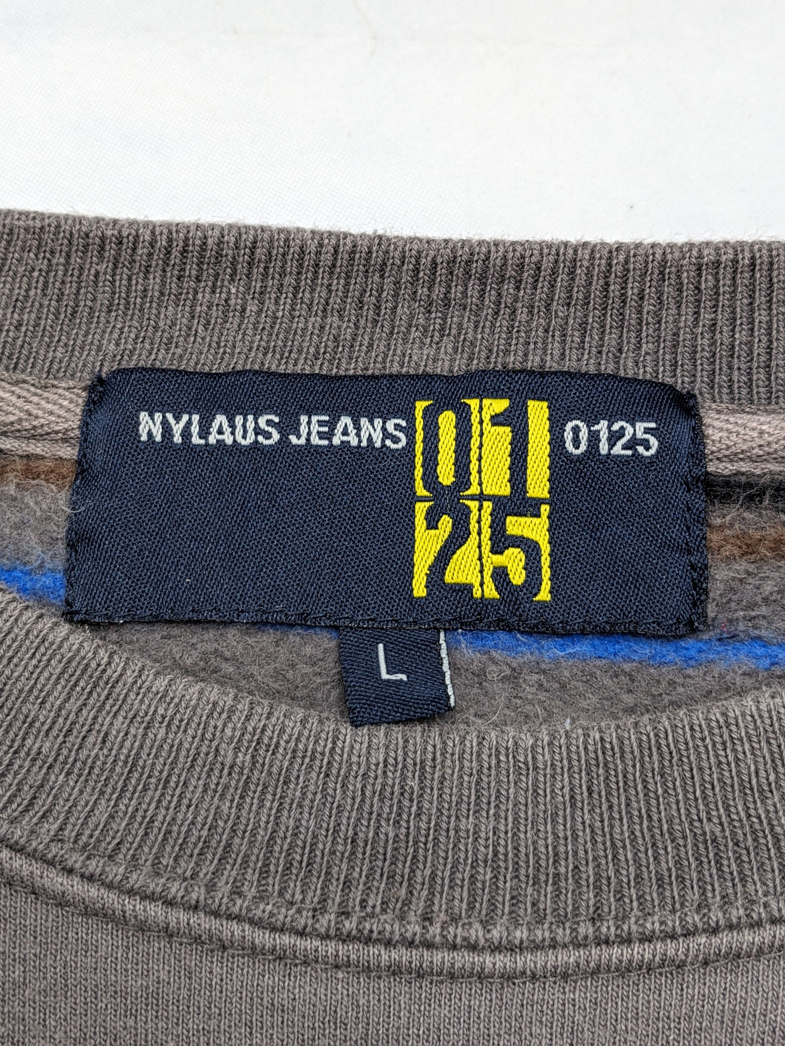 Japanese Brand Vintage NYLAUS JEANS Striped Crewneck Sweatshirt Size US L / EU 52-54 / 3 - 8 Thumbnail