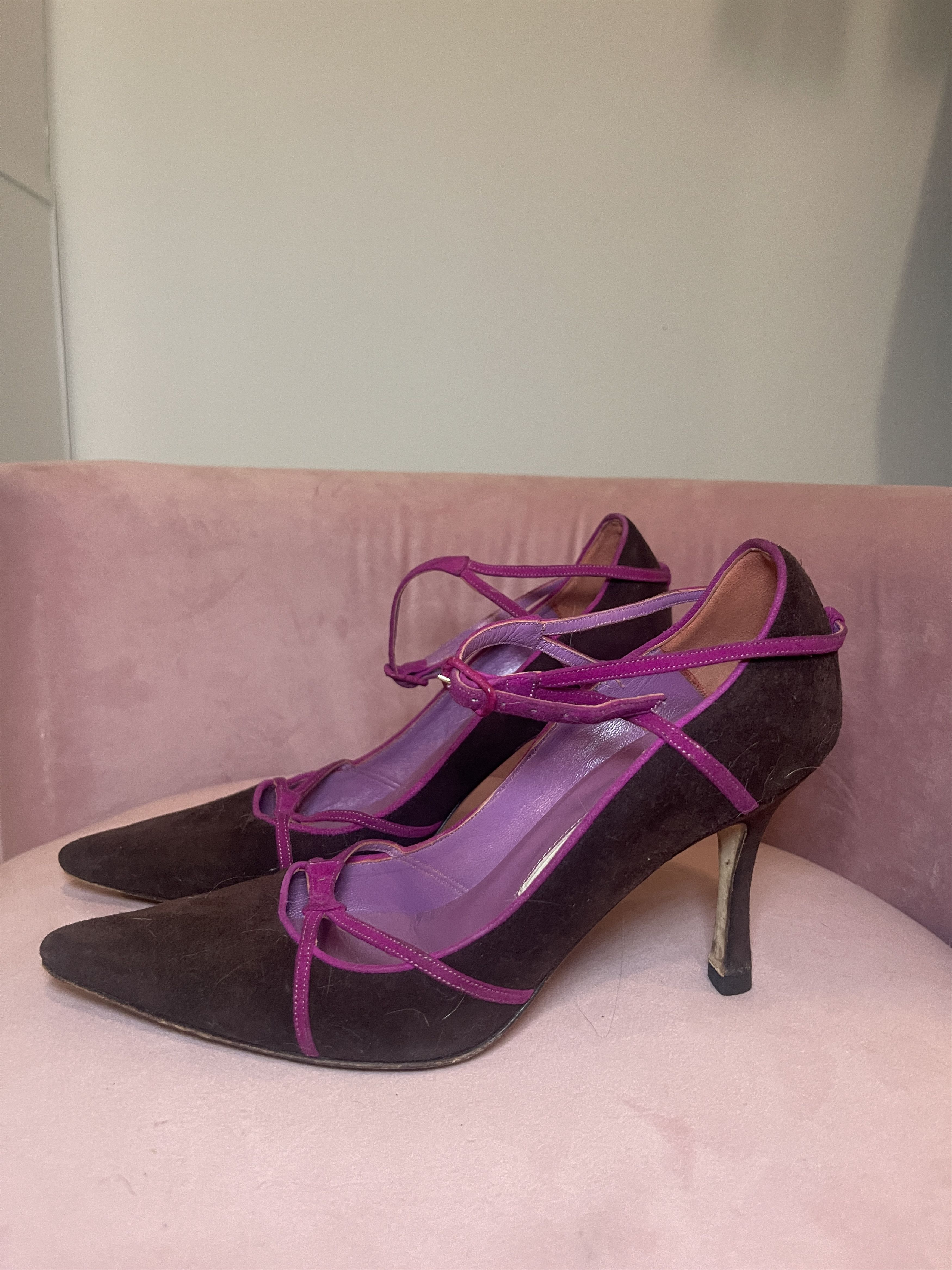 Manolo Blahnik manolo blahnik heels - brown and pink - size 6.5 Size US 6.5 / IT 36.5 - 4 Thumbnail