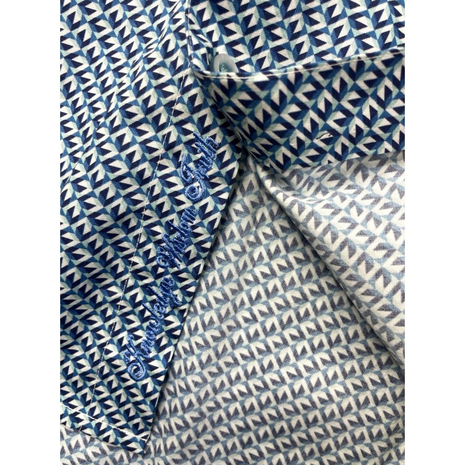 Robert Graham Robert Graham Mens XL Shirt Geometric Long Sleeve Button-Up Blue Paisley 2010-2019 Size US XL / EU 56 / 4 - 7 Thumbnail