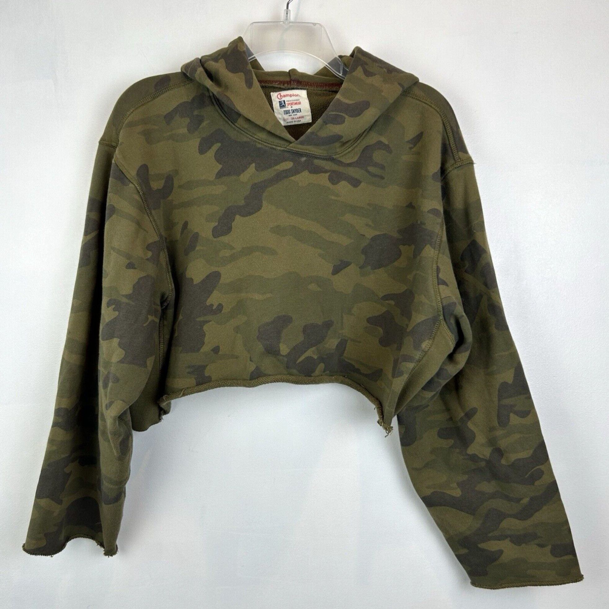 Green camo champion hoodie on sale