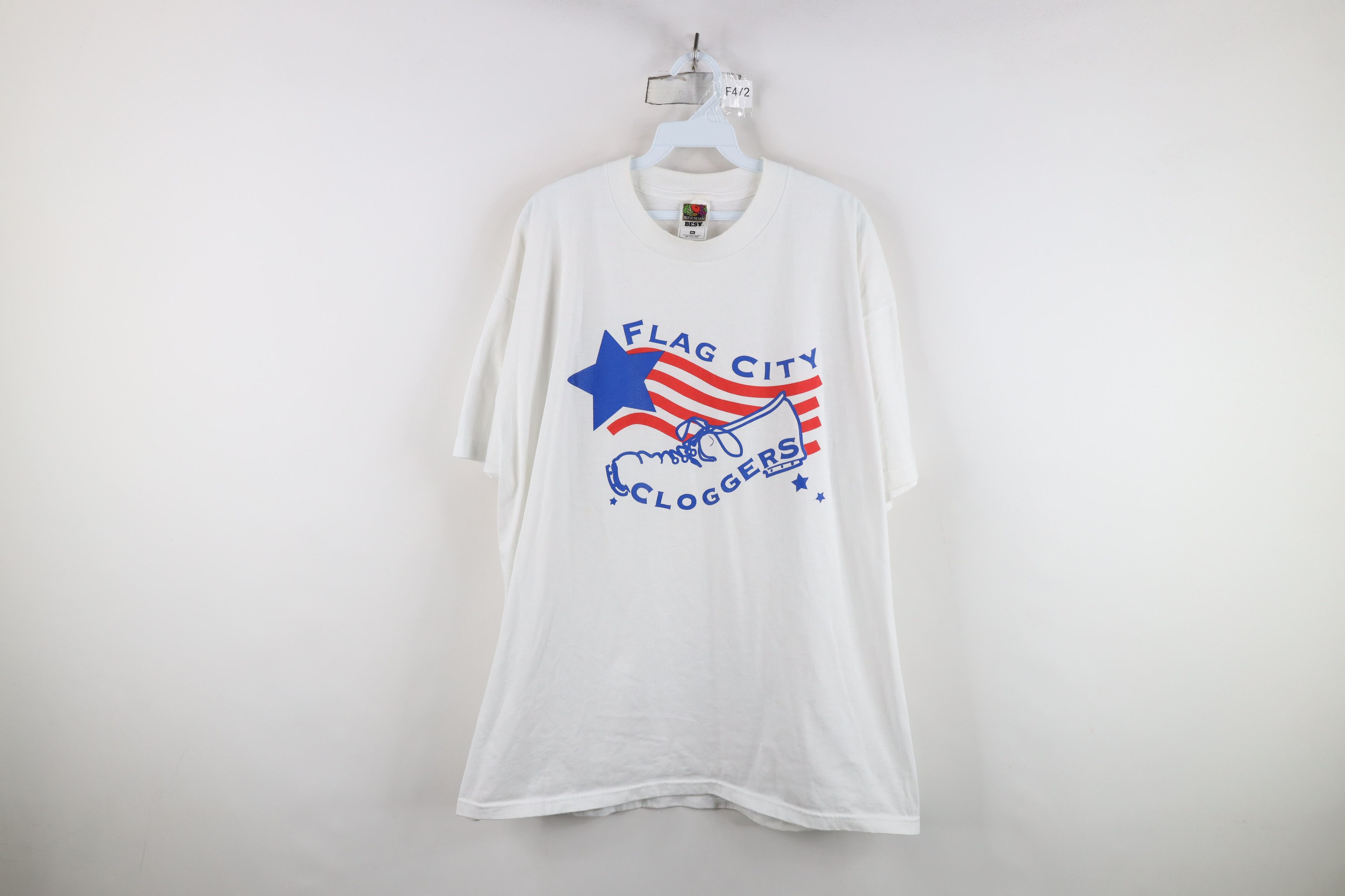 Vintage Vintage 90s Streetwear City Cloggers Tap Dance T-Shirt White Size US XXL / EU 58 / 5 - 1 Thumbnail