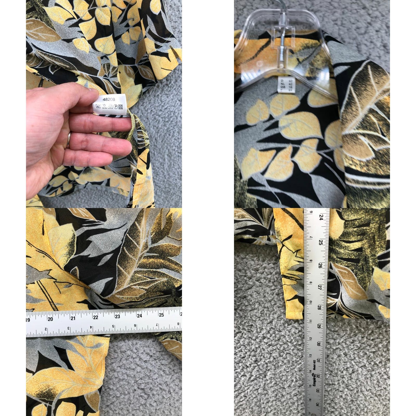 Vintage VINTAGE Hawaiian Shirt Womens XL Yellow Black Floral 1/2 Sleeve Hippie Shirt Size XL / US 12-14 / IT 48-50 - 8 Thumbnail