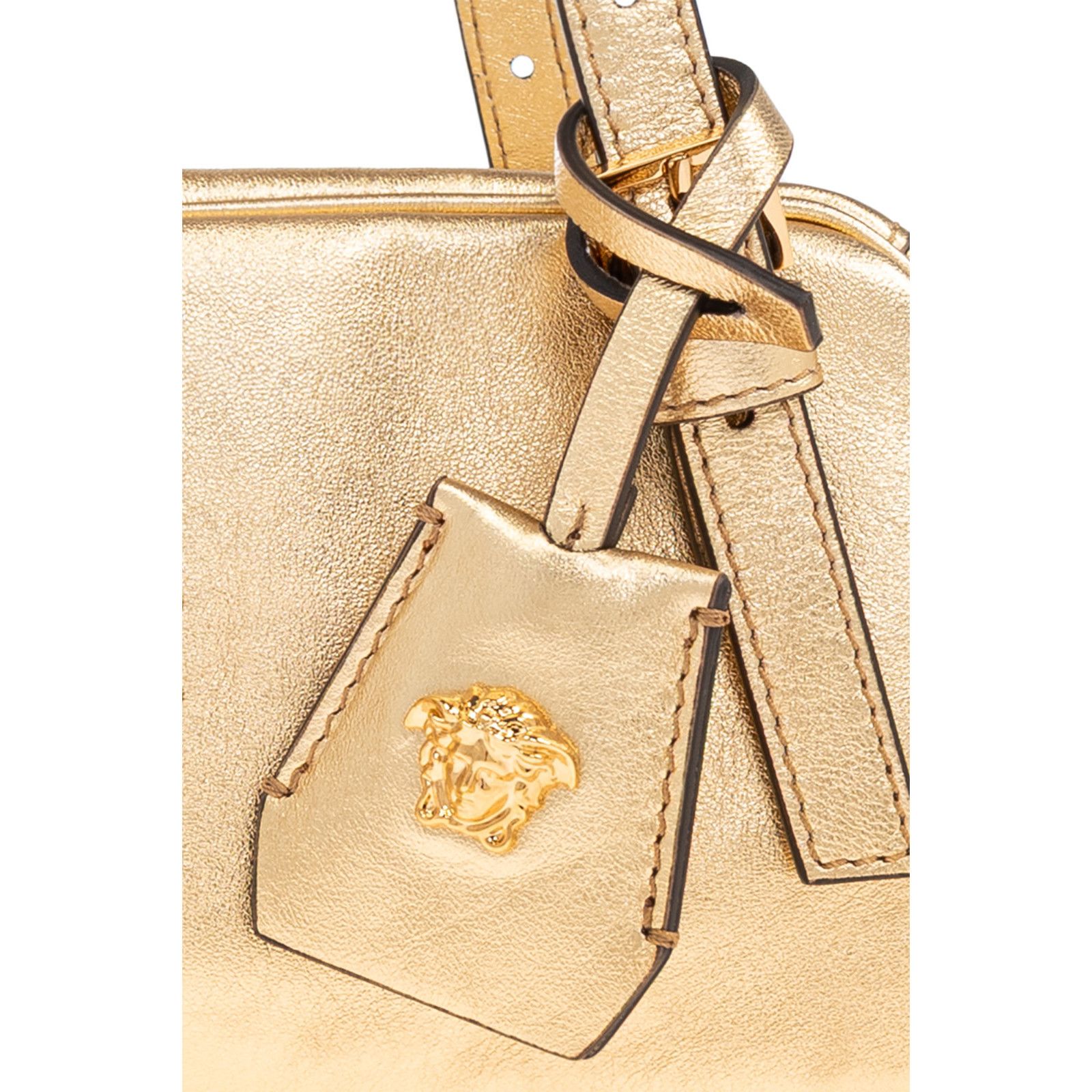 Versace VERSACE Bowling Tag Gold Leather Shoulder Bag New & Authenti Size ONE SIZE - 5 Thumbnail