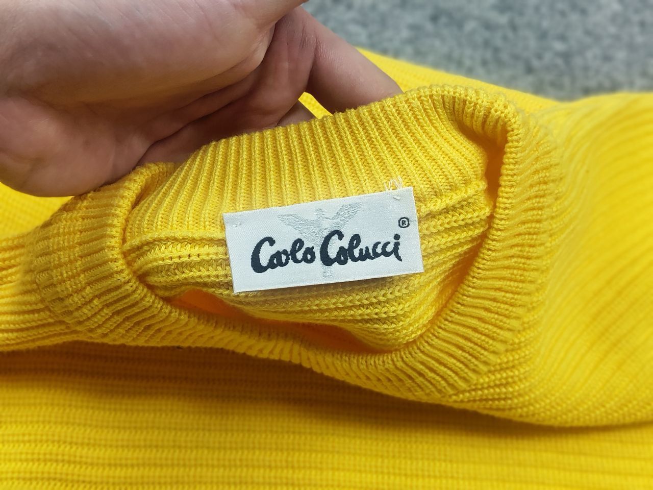 Carlo Colucci Vintage 90's Carlo Colucci Logo Wool Yellow Knit Sweater Size US M / EU 48-50 / 2 - 16 Thumbnail