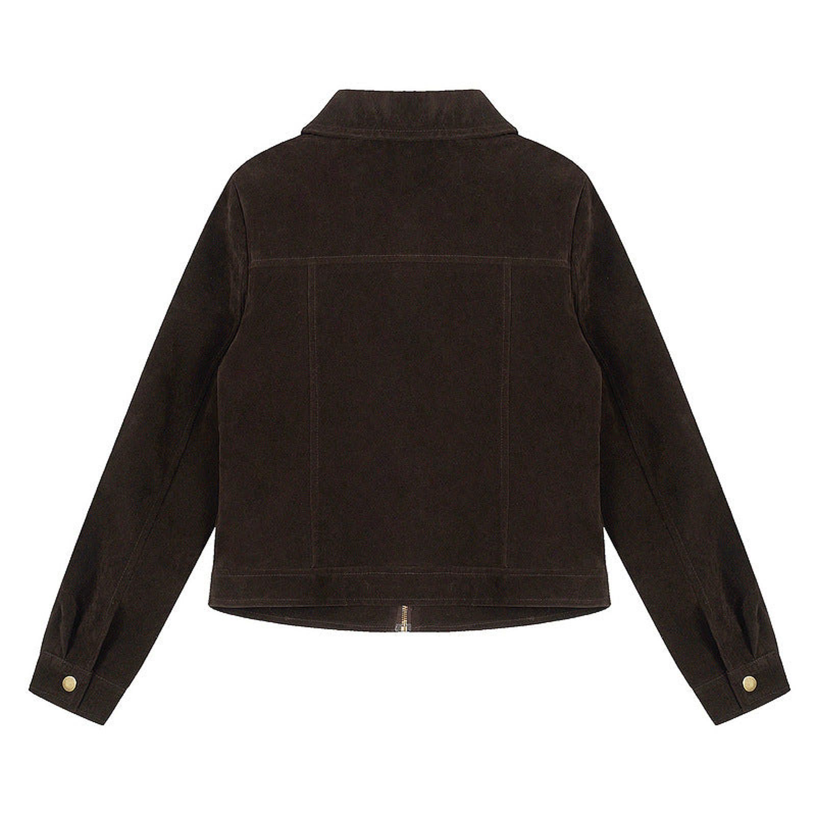 Japanese Brand Dark Brown Studded Suede Jacket, Zip Front Jacket Size US M / EU 48-50 / 2 - 2 Thumbnail