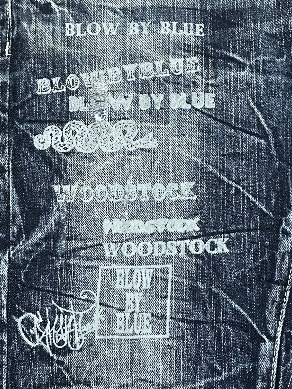 If Six Was Nine Very Rare Design Vintage Blow By Blue Distressed Jeans 2000s Size US 33 - 9 Thumbnail