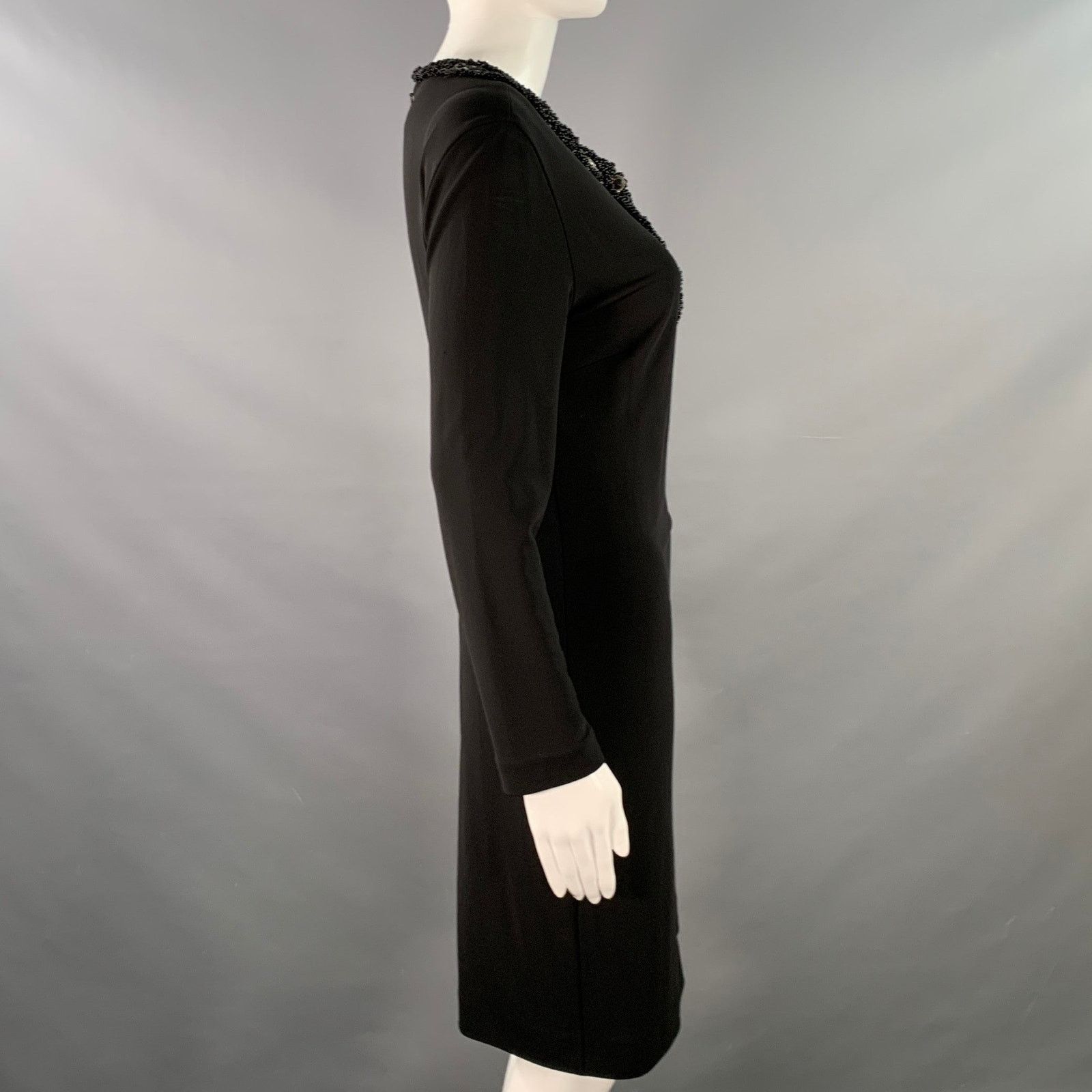 Roberto Cavalli Black Silver Viscose Blend Beaded Keyhole Cocktail Dress Size M / US 6-8 / IT 42-44 - 3 Thumbnail