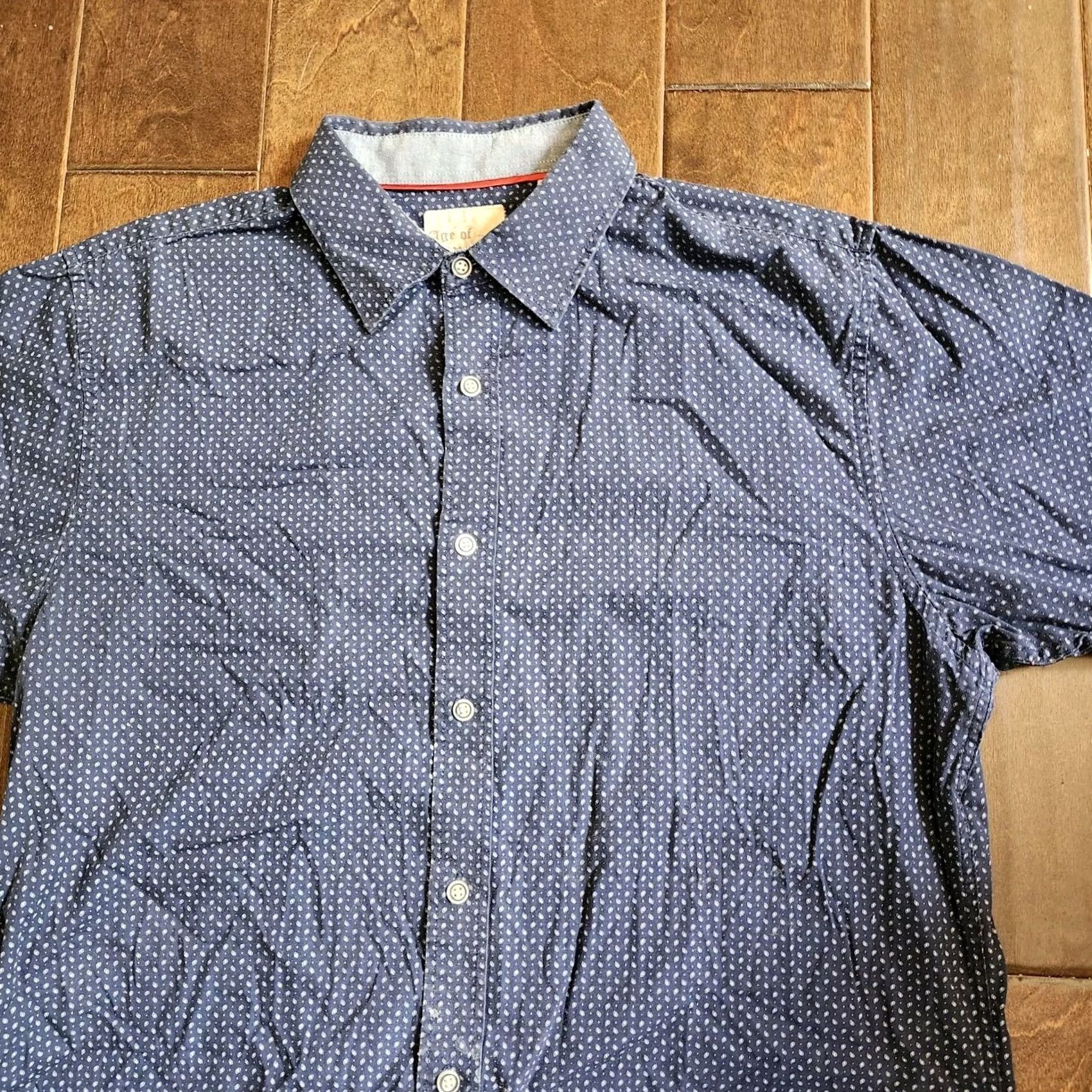 Vintage Age Of Wisdom Shirt Junior Button-Up Short Sleeve XL Boys Regular Blue Western Classic Summer Spring Men’s Boys? Size US XL / EU 56 / 4 - 5 Thumbnail