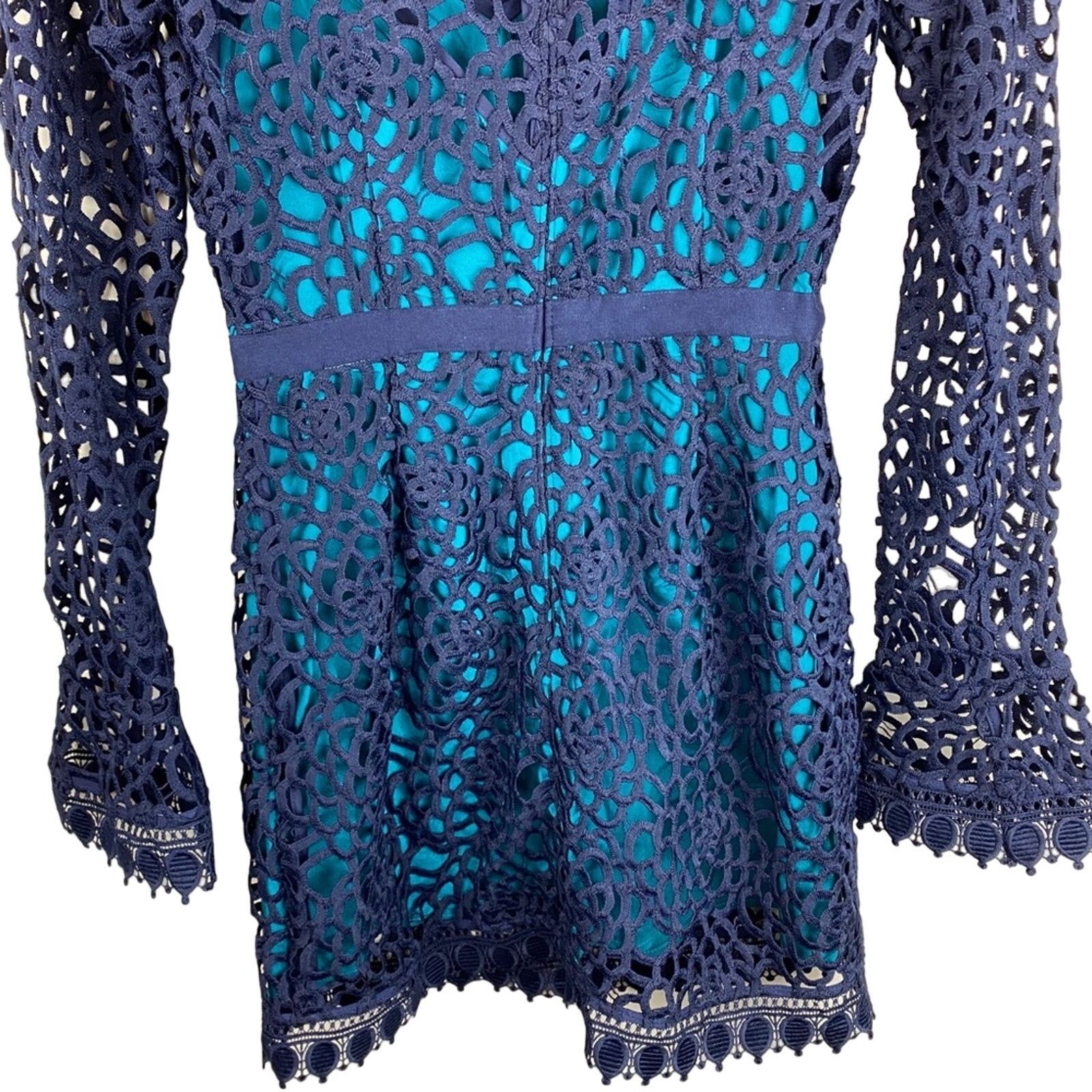 Nordstrom NEW Talulah Roseate Teal Mini Lace Cocktail Dress Small Size S / US 4 / IT 40 - 12 Thumbnail