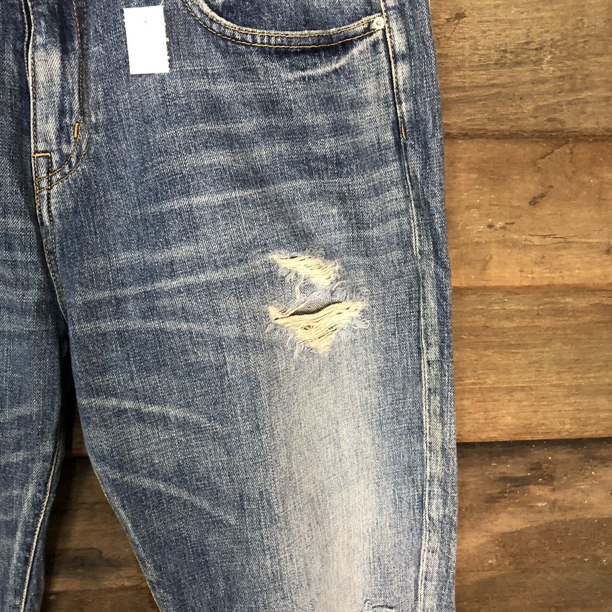Japanese Brand Mausonde Reefur ripped distressed Blue Denim Pants #7382 Size 30" / US 8 / IT 44 - 7 Thumbnail
