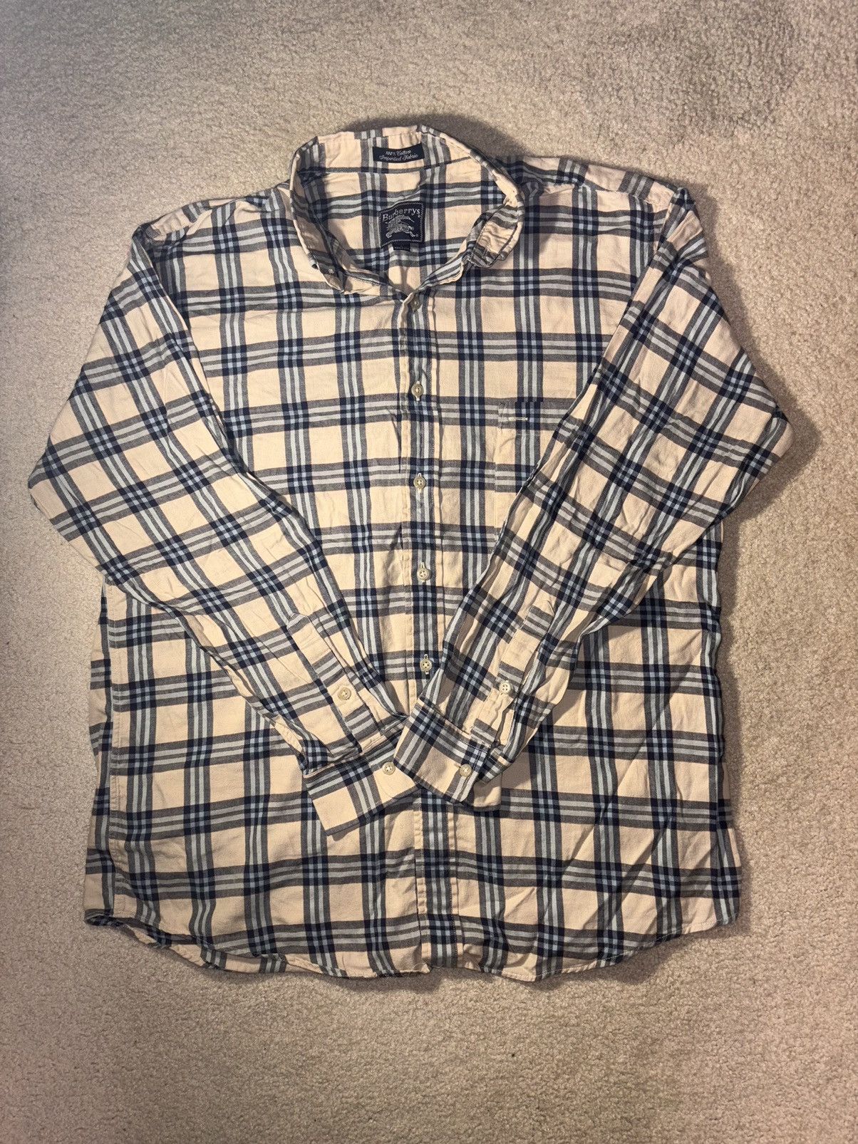 Burberry Vintage Burberrys London Flannel Shirt Mens L Plaid ButtonUP Size US L / EU 52-54 / 3 - 1 Thumbnail