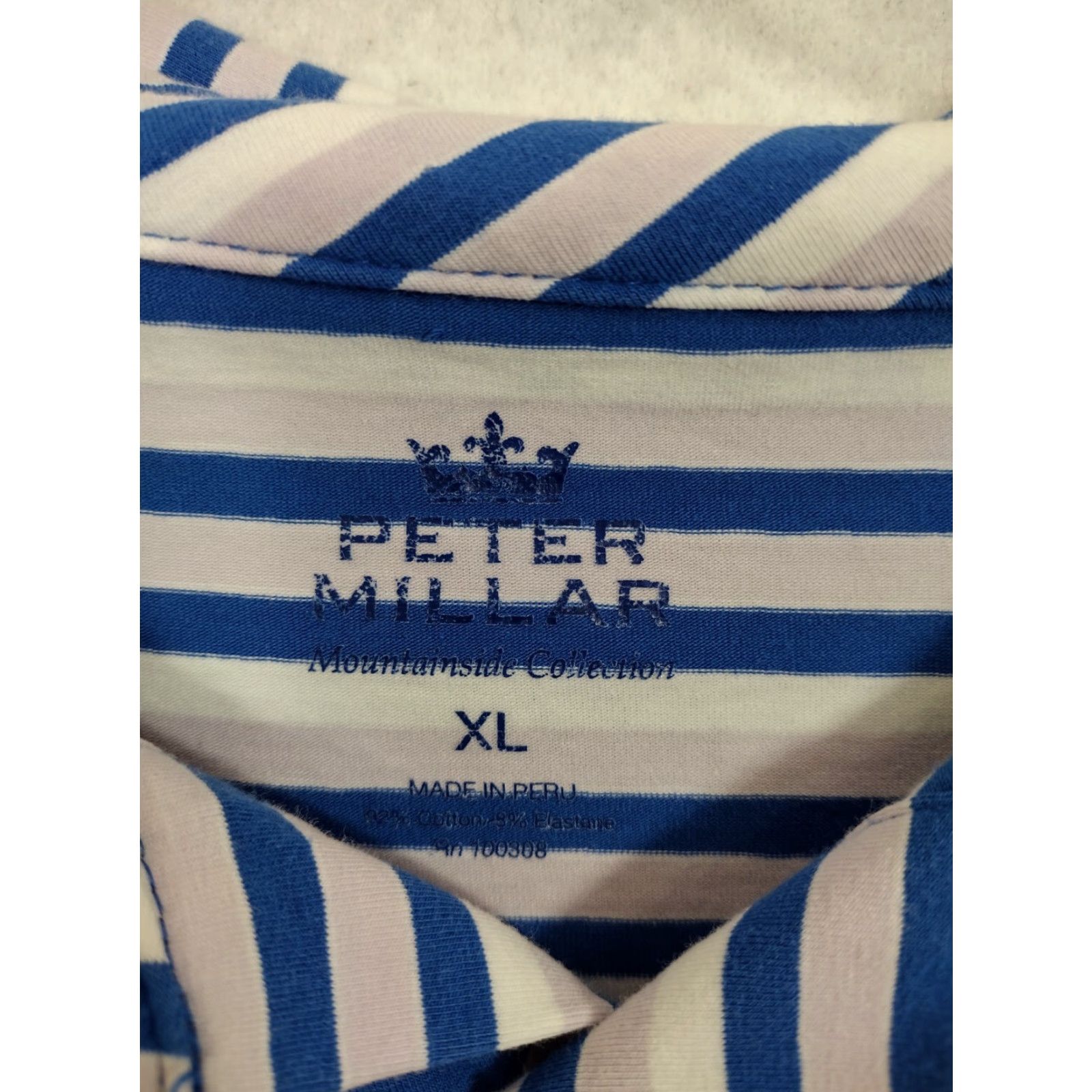 Peter Millar Peter Millar Polo Shirt Mens XL Purple Short Sleeve Striped Collared Button Golf Summer Comfort Size US XL / EU 56 / 4 - 4 Thumbnail