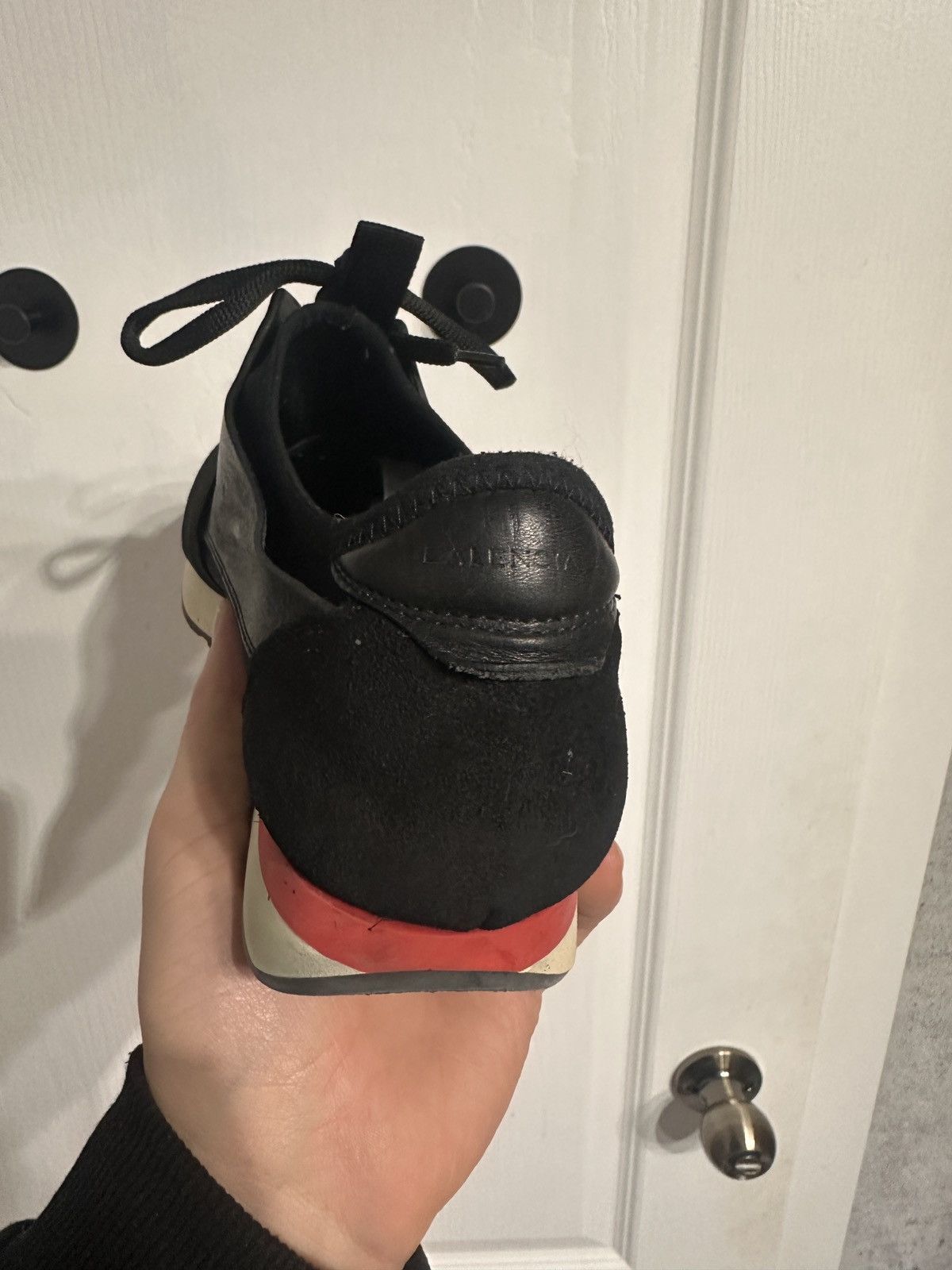 Balenciaga Balenciaga Race Runners Black Red US Size 8 Size US 8 / EU 41 - 5 Thumbnail
