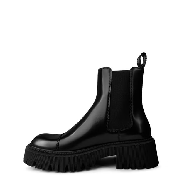 Balenciaga Leather Tractor Ankle Boots Size US 7 / EU 40 - 2 Thumbnail