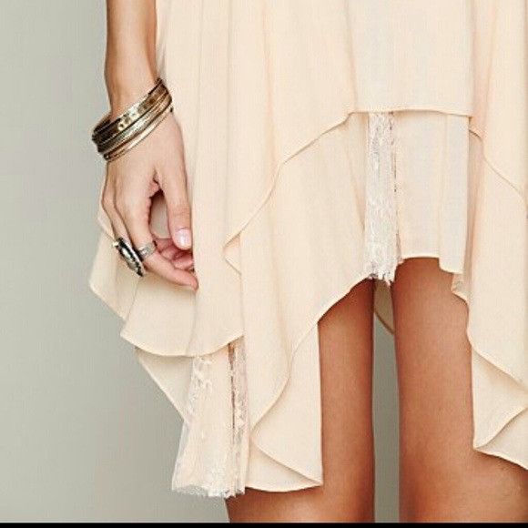 Free People RARE Free People Pieced Together Mini Slip Dress Tunic | Gru Size L / US 10 / IT 46 - 4 Thumbnail