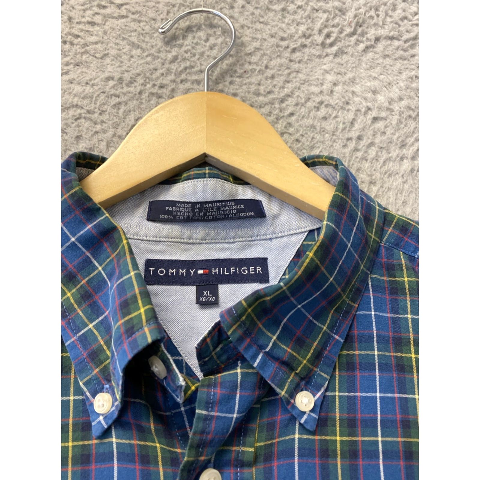 Tommy Hilfiger Tommy Hilfiger Shirt Button-Down XL Long Sleeve Plaid Multicolor Green Blue Men's Button-Up Pocket Logo Casual Workwear Size US XL / EU 56 / 4 - 6 Thumbnail
